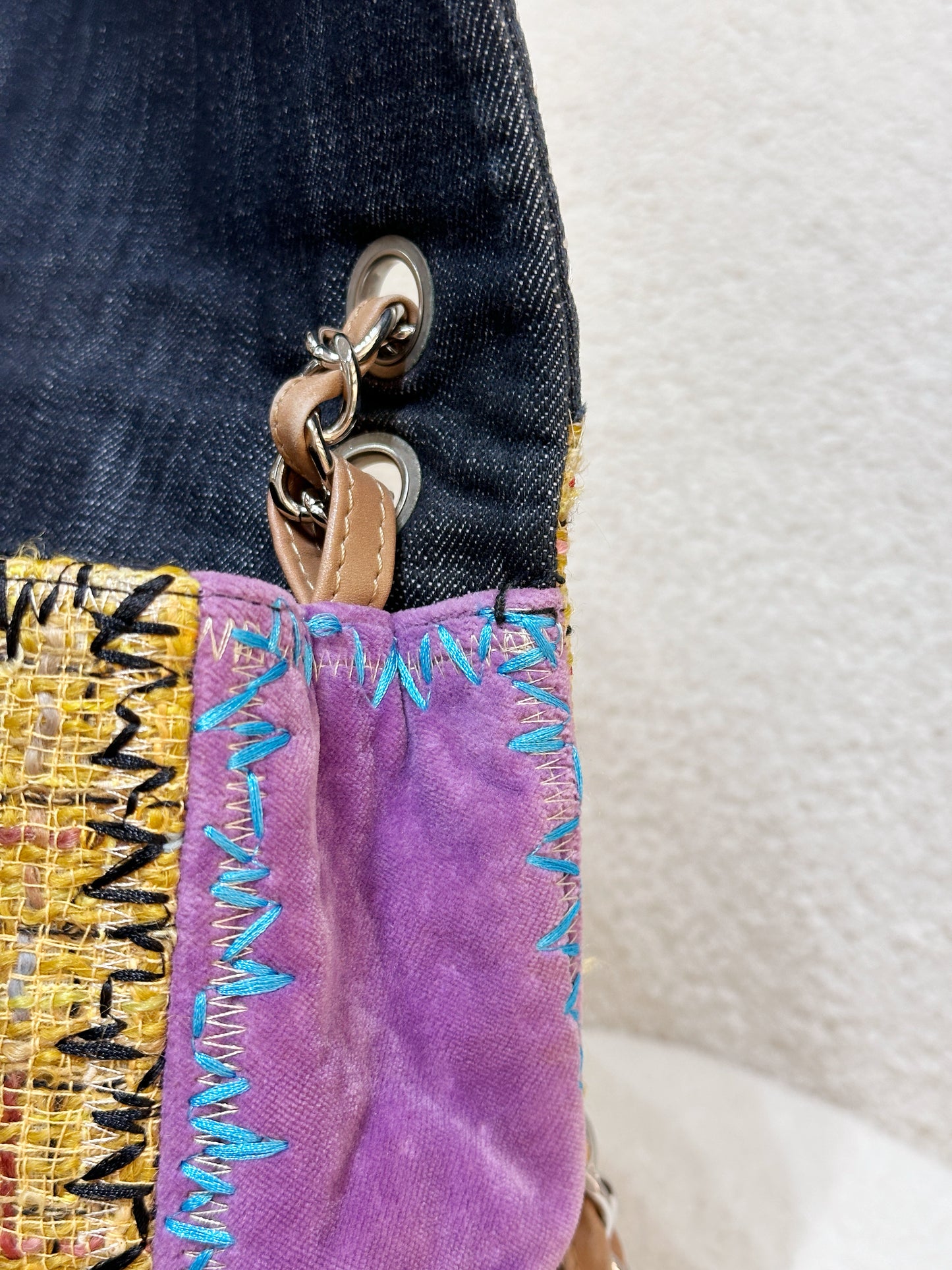 CHANEL TIMELESS PATCHWORK MULTICOLOR JUMBO SINGLE FLAP BAG 1443 holo card