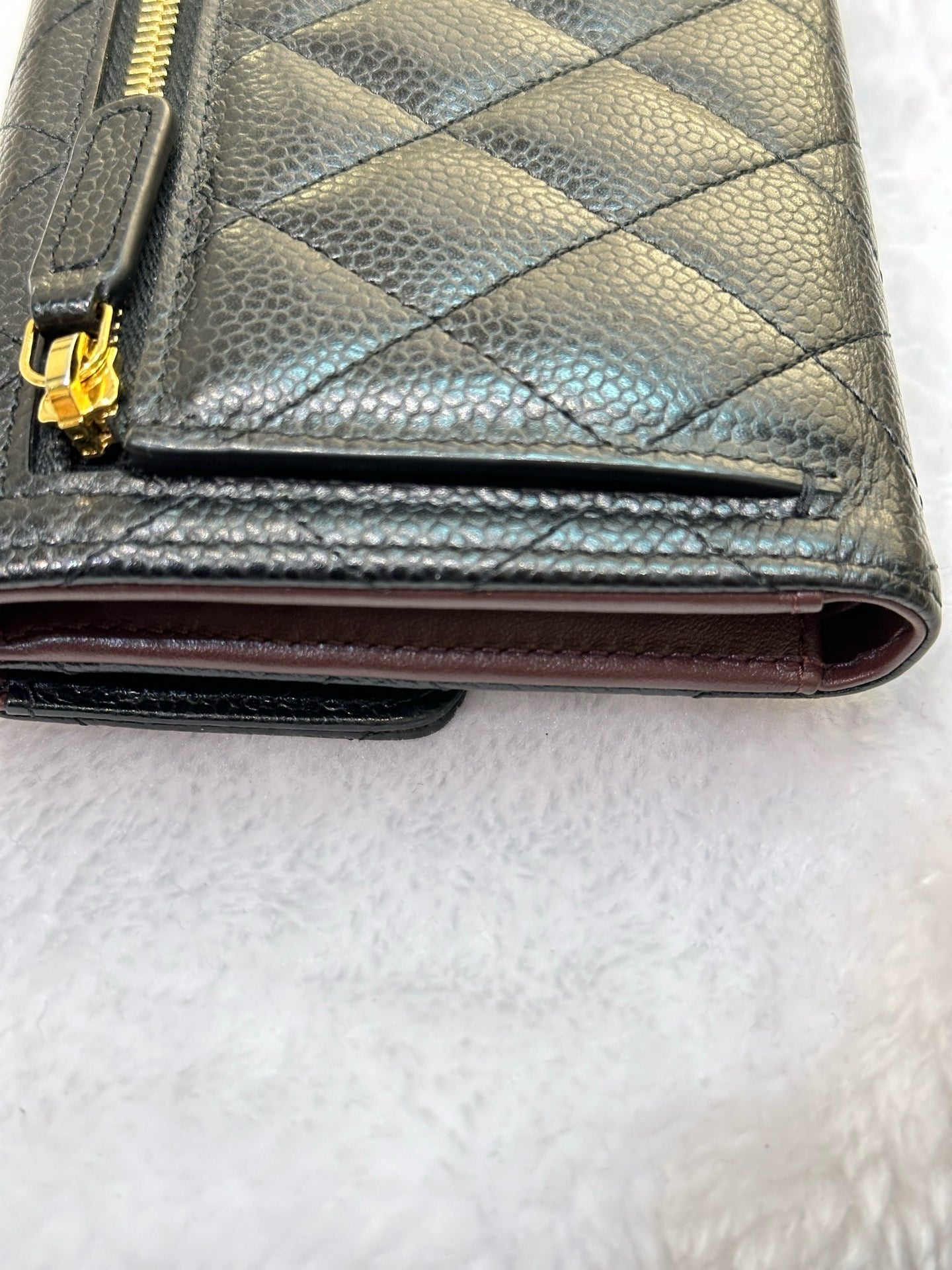 Chanel Flap Wallet Black Caviar GHW GPT tag