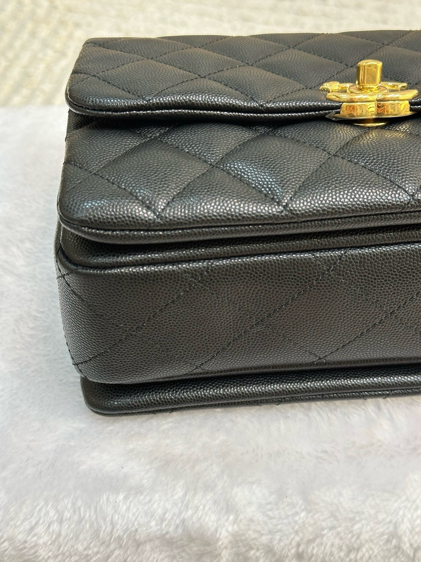 Chanel Caviar Quilted Coco First Flap Black 22K