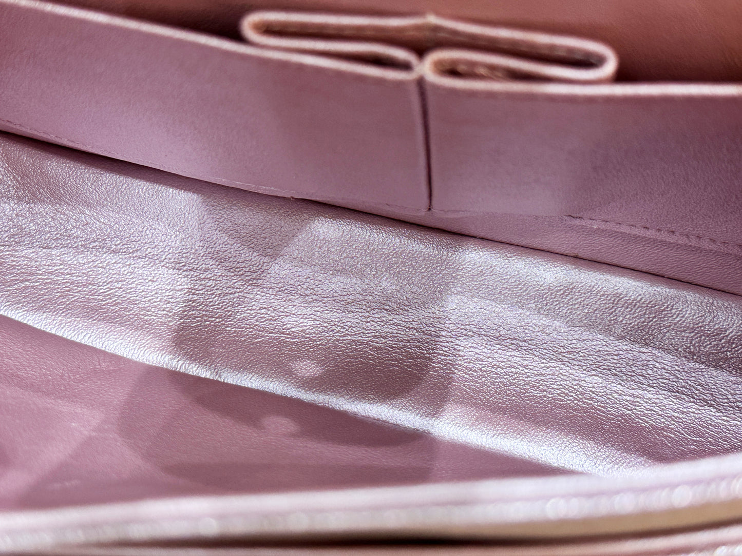 Chanel Classic Quilted Medium Double Flap Iridescent Pink (Calfskin)LGHW 1998 holo card