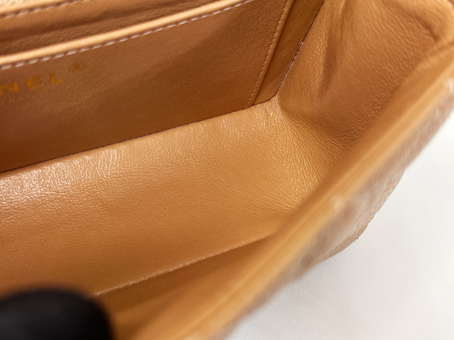 Chanel Classic Mini Rectangular Caviar Dark Beige Bag GHW 259 holo card (corner slightly touch)