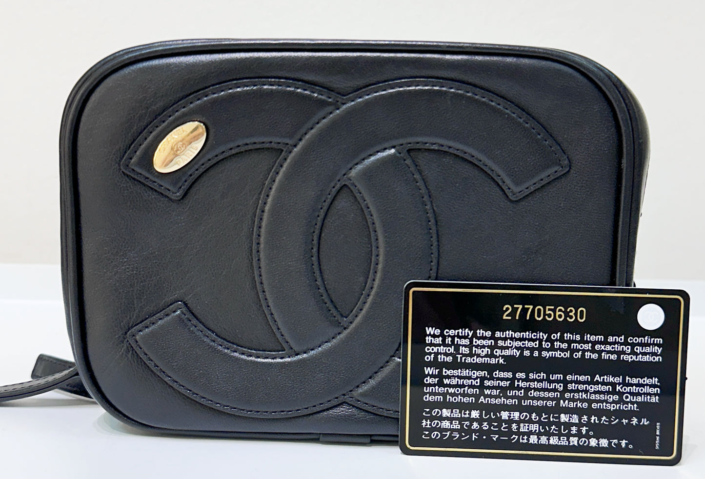 Chanel Black Lambskin CC Mania Camera Bag