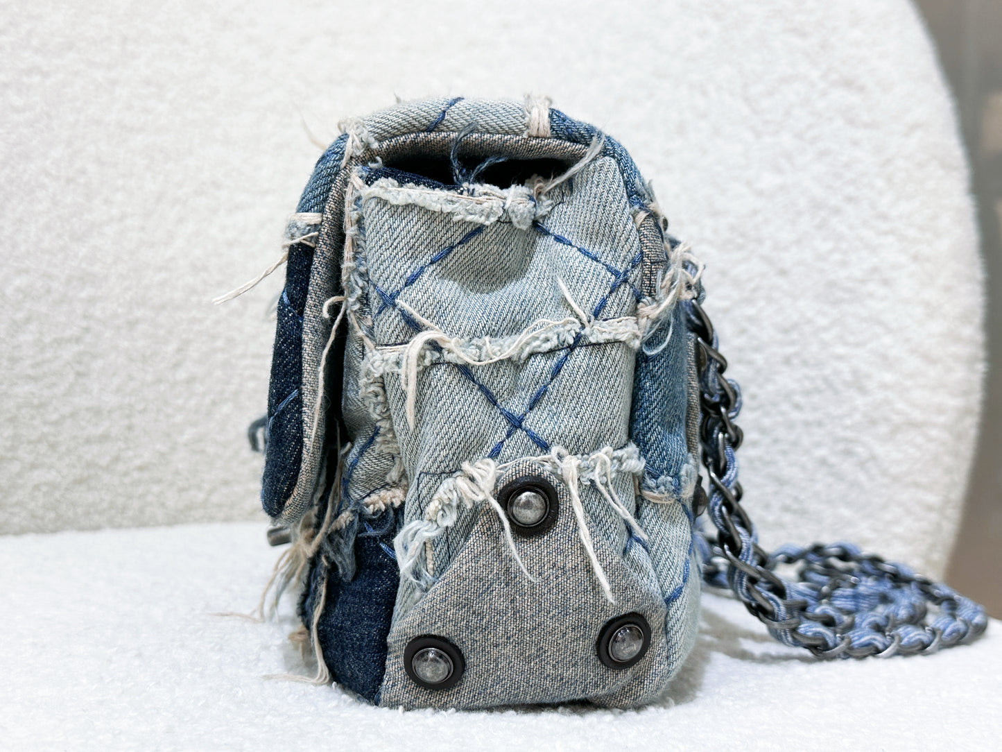 Chanel Blue Denim Paris Dallas Flap Bag Aged Silver Hardware, 2014