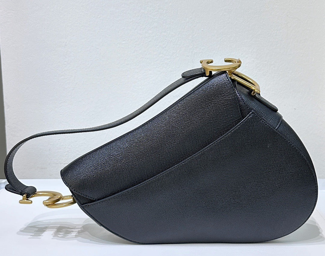 Christian Dior Meidum Leather Saddle Bag Black