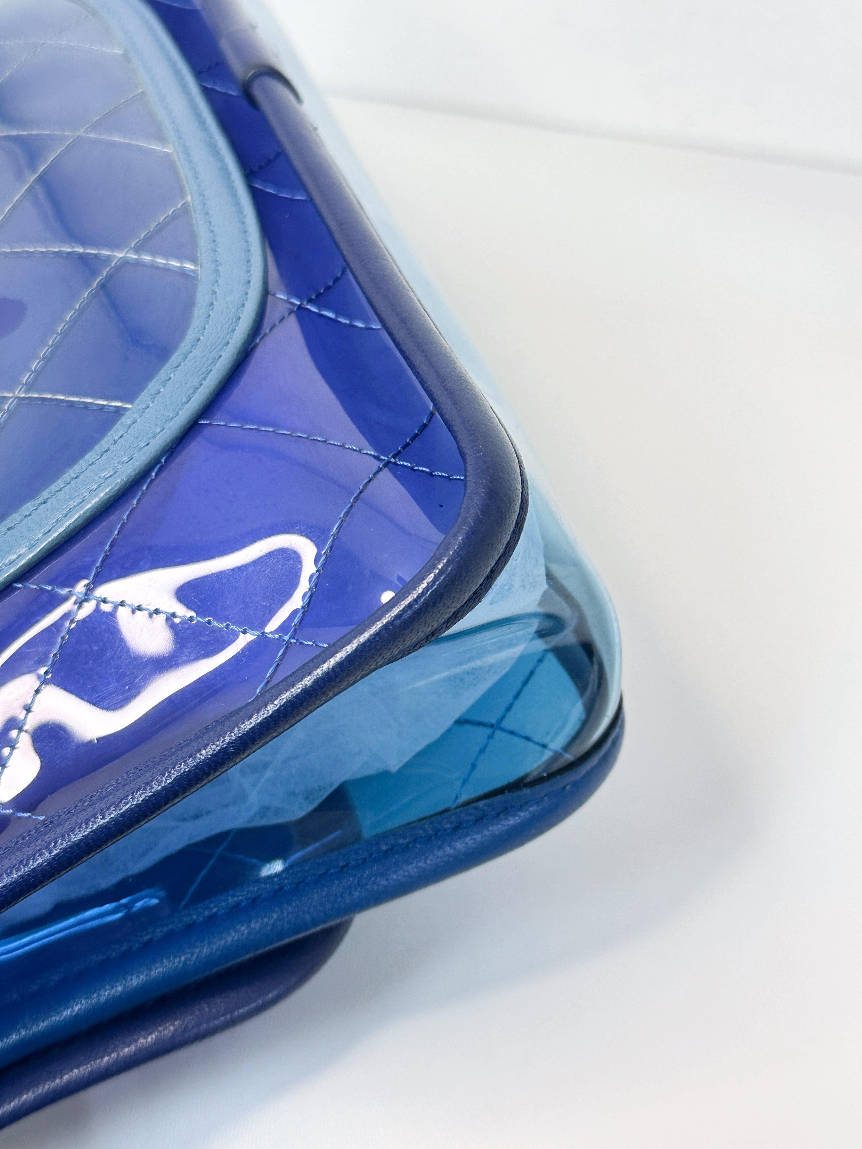 Chanel Blue Coco Splash PVC Medium Flap Bag 2583 holo