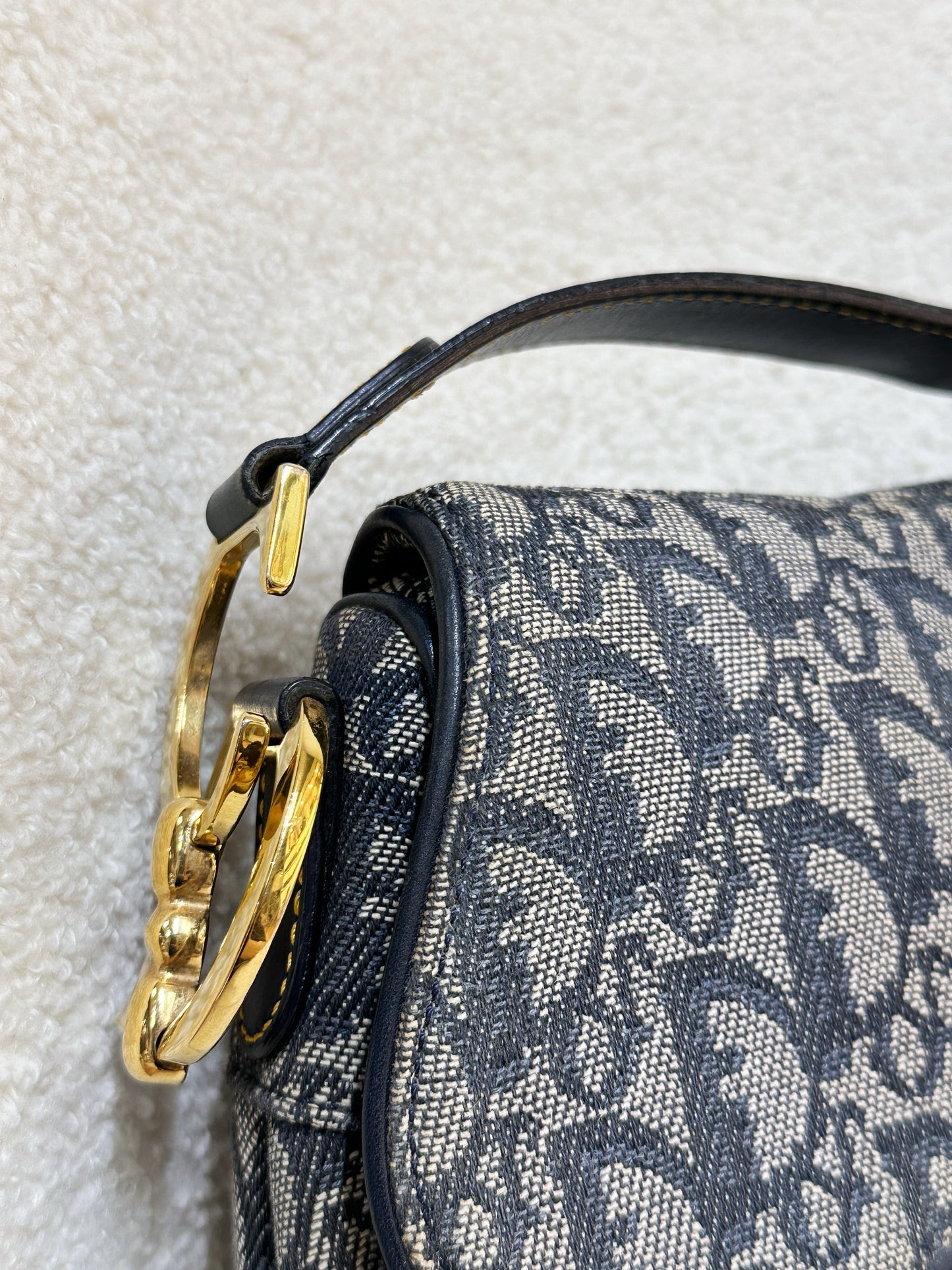 Christian Dior Double Saddle Canvas Navy blue 2001 year