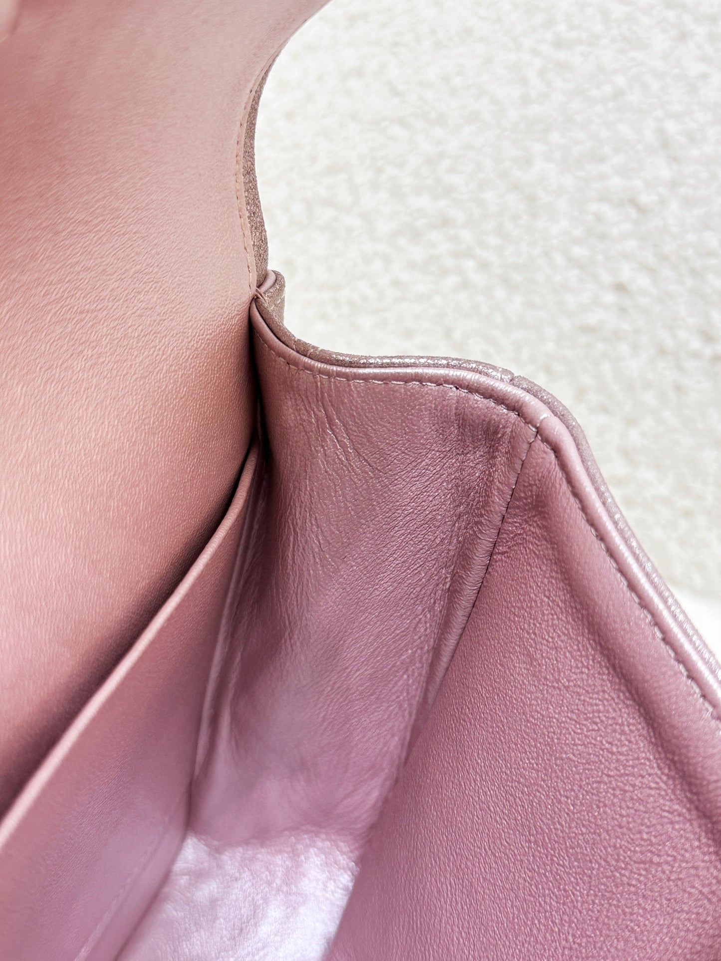 Chanel Classic Quilted Medium Double Flap Iridescent Pink (Calfskin)LGHW 1998 holo card