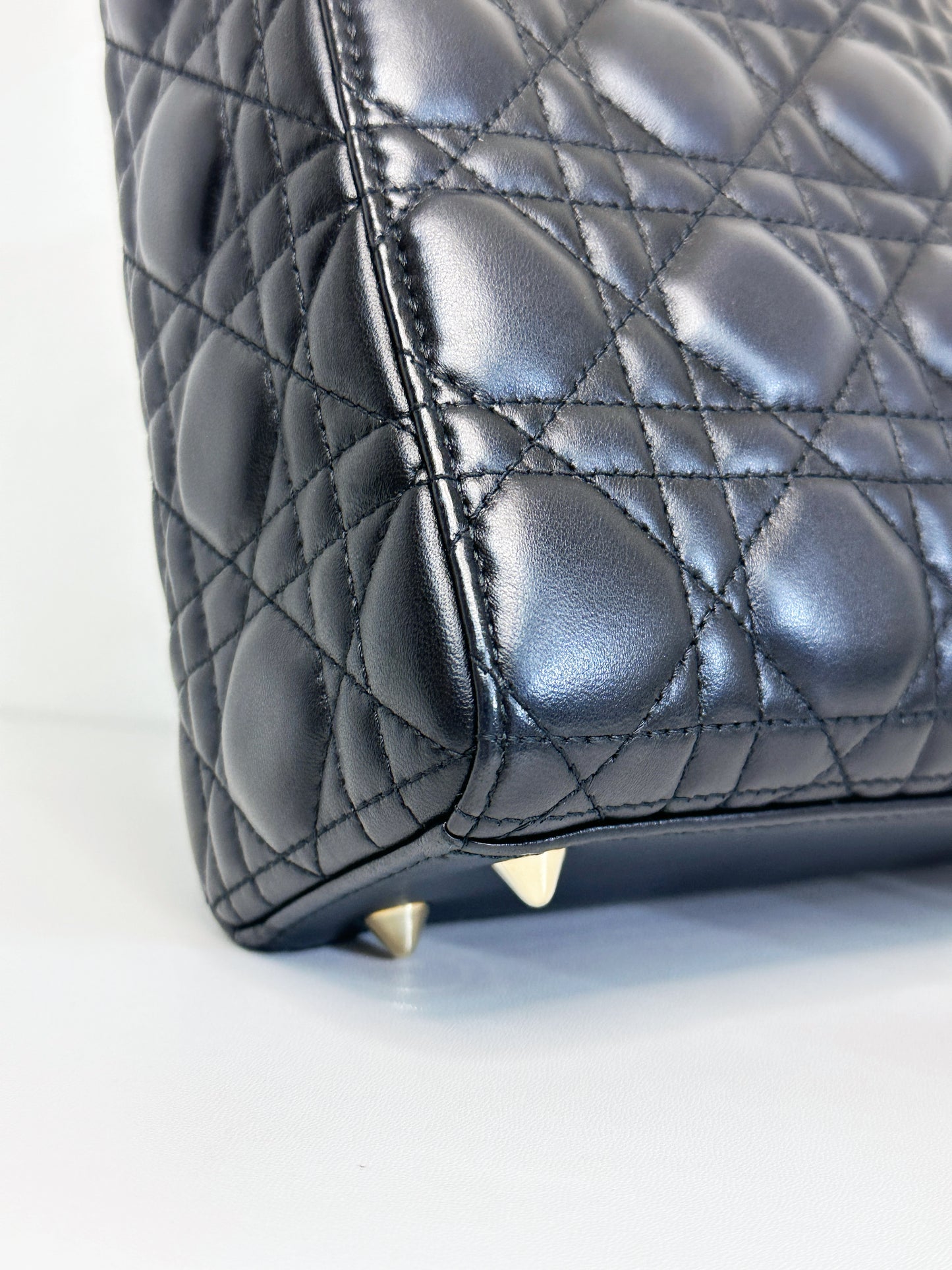 CHRISTIAN DIOR Lambskin Cannage Small My ABCDior Lady Dior Black GHW