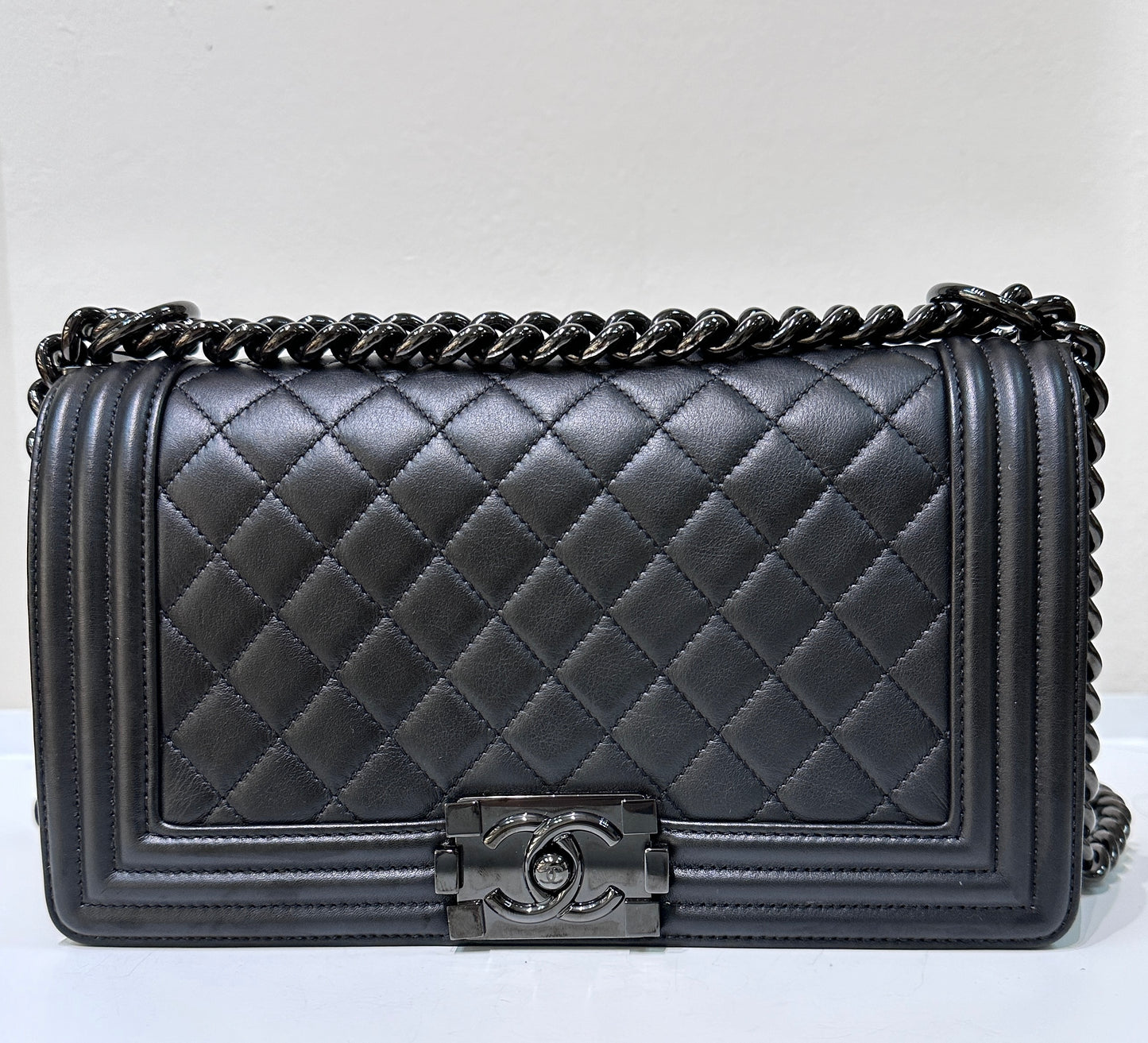 Chanel Boy Medium So Black Calfskin Bag