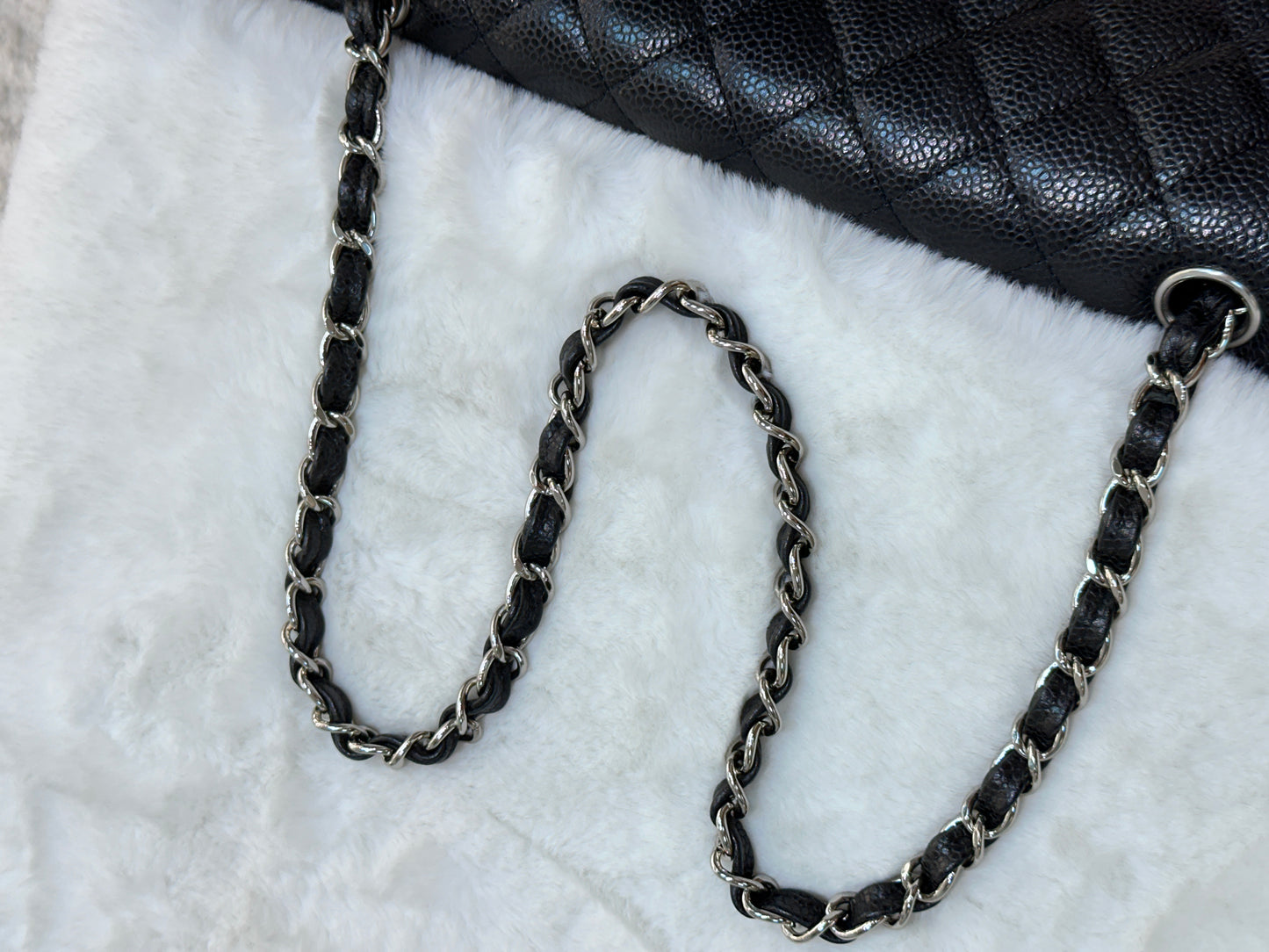 Chanel Caviar East West Flap Bag Black SHW