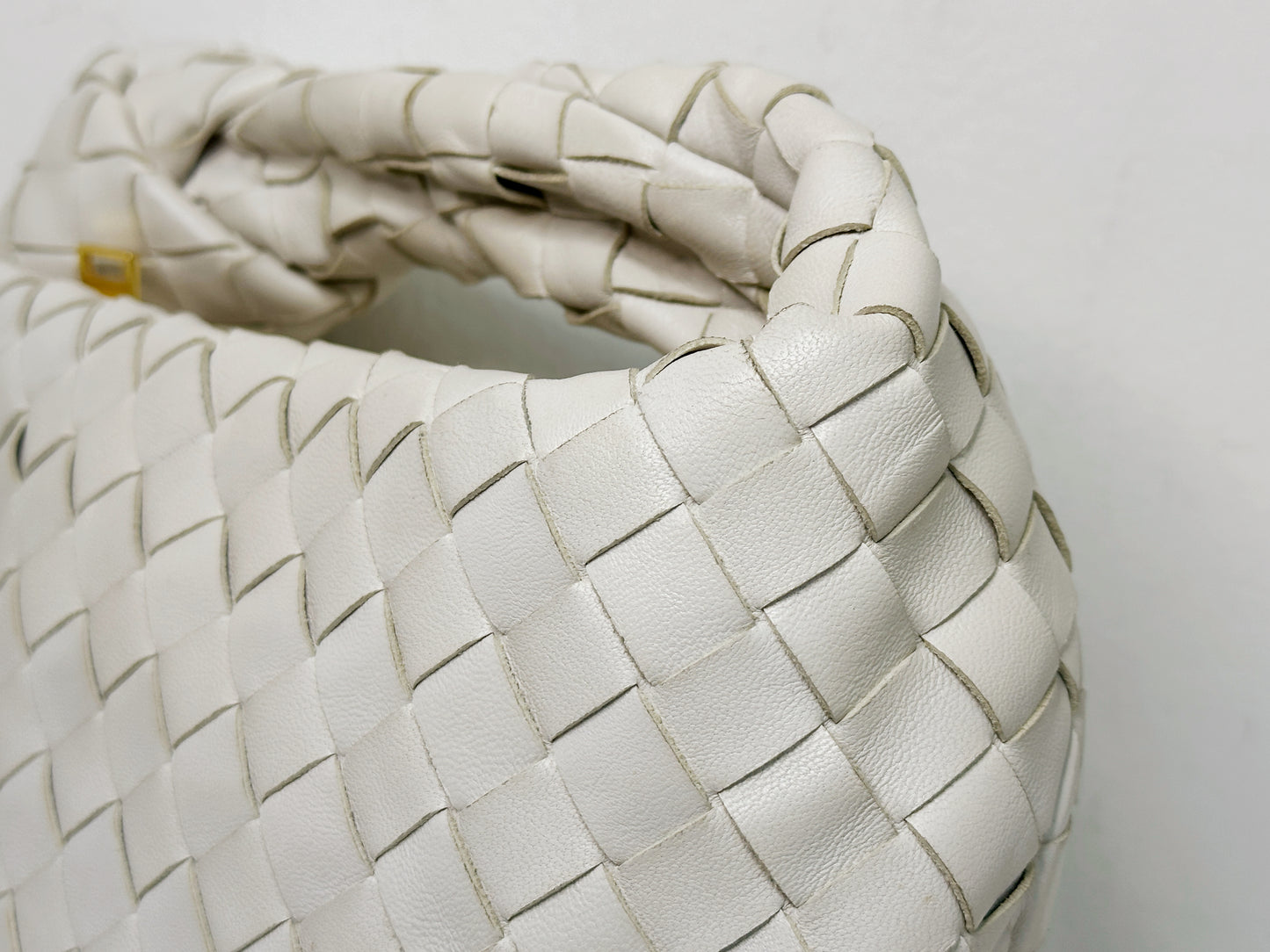 Bottega Veneta White Intrecciato Leather Mini Jodie Bag