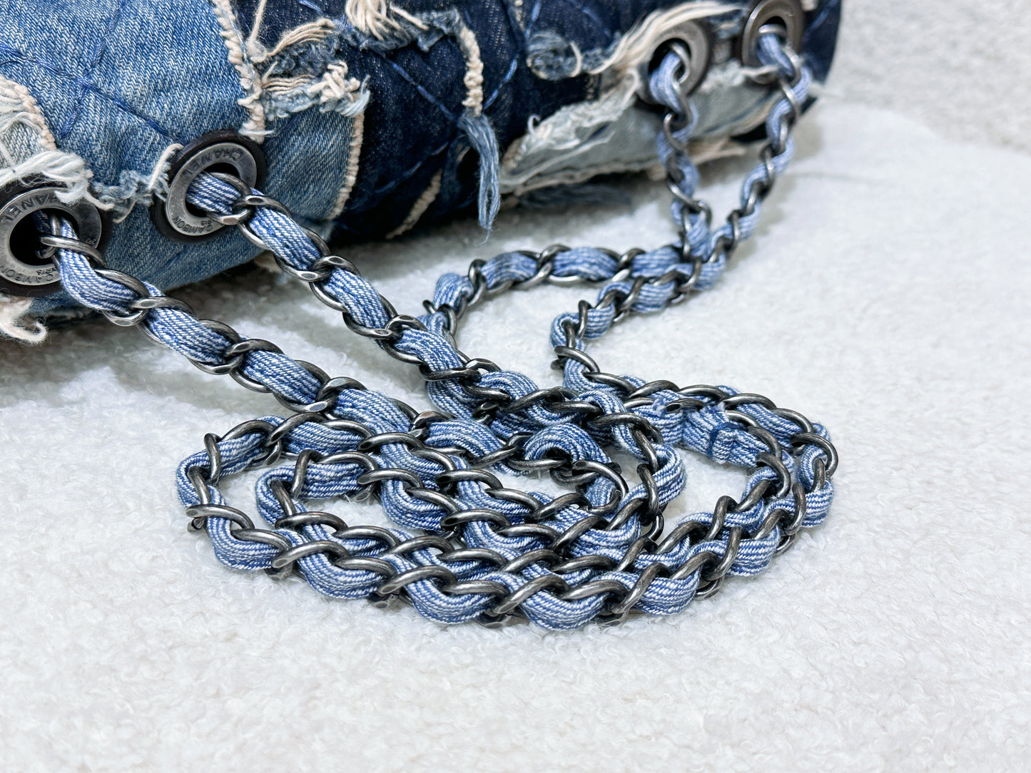 Chanel Blue Denim Paris Dallas Flap Bag Aged Silver Hardware, 2014