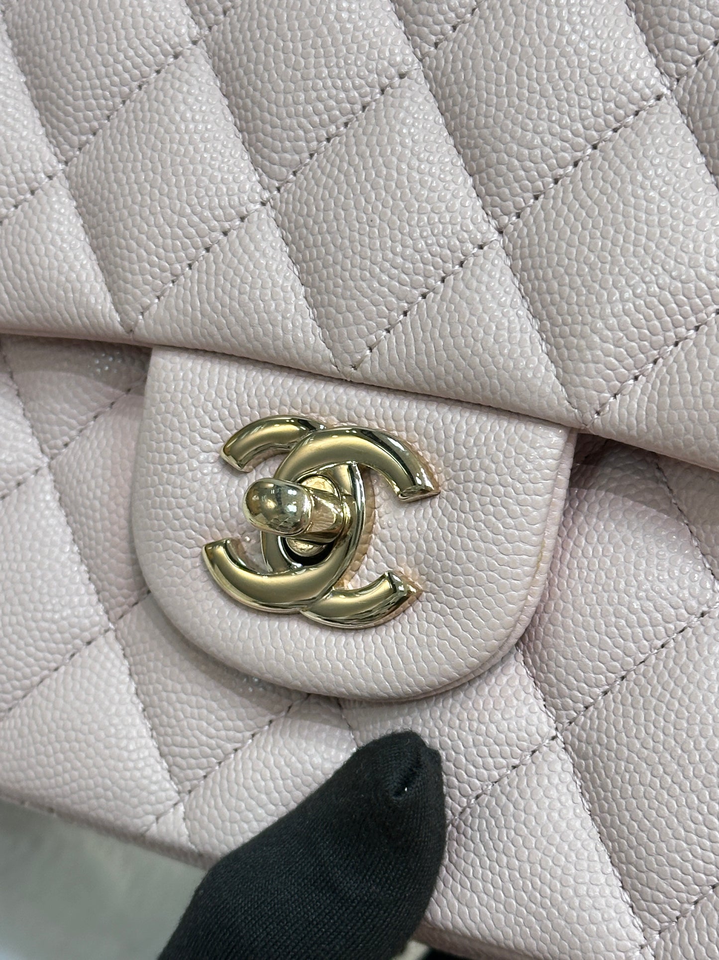 Chanel Medium Caviar Quilted Double Flap Light Pink 21Ｃ