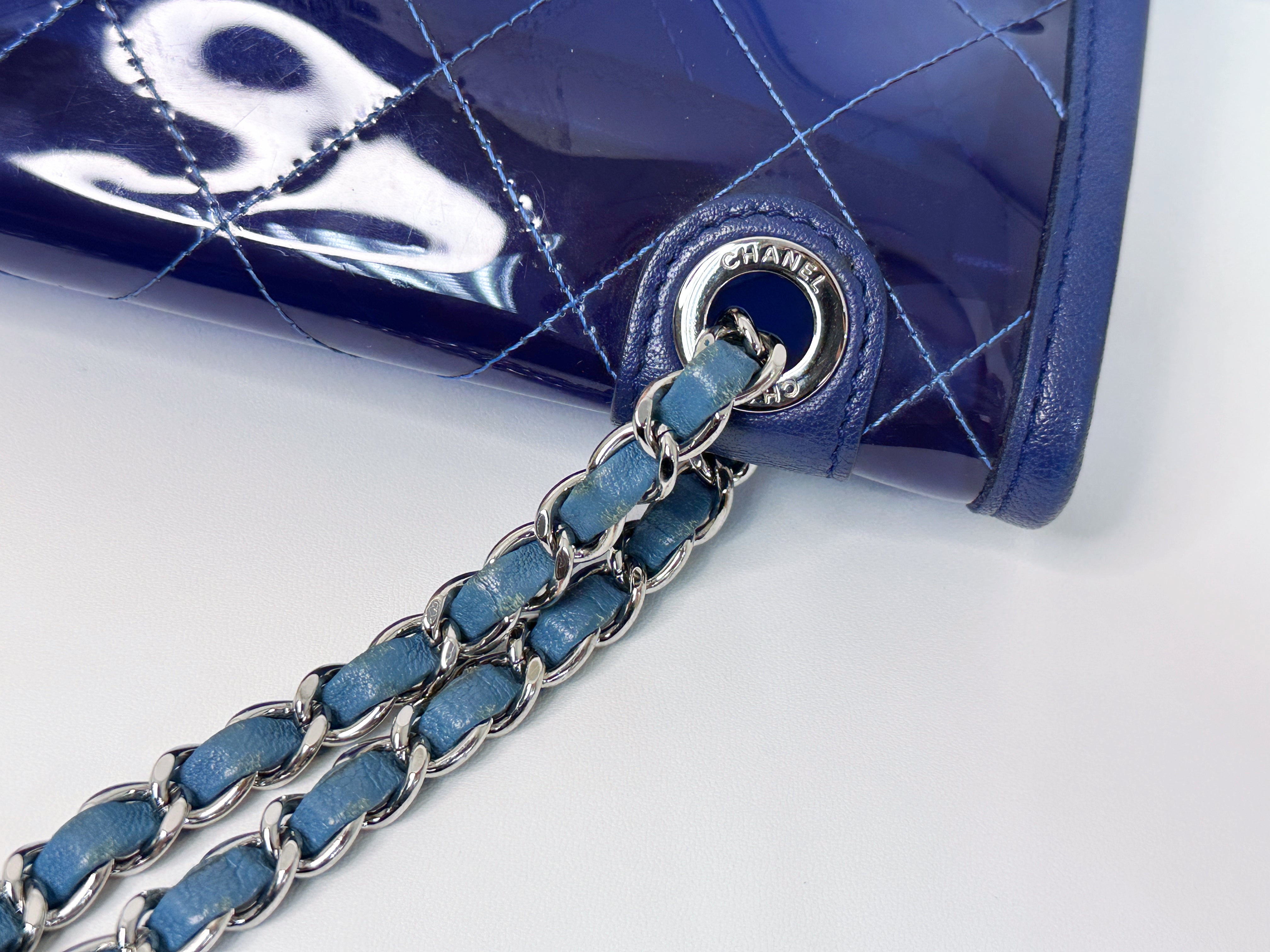 Chanel Blue Coco Splash PVC Medium Flap Bag 2583 holo