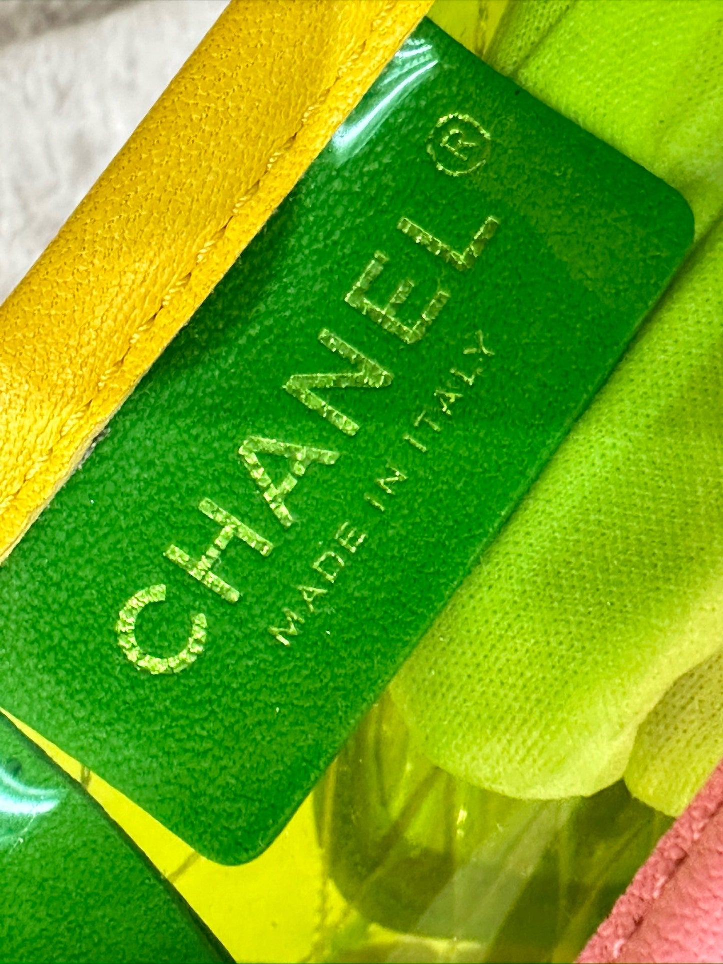 Chanel Medium Coco Splash PVC Flap Bag Yellow/Green/Pink SHW