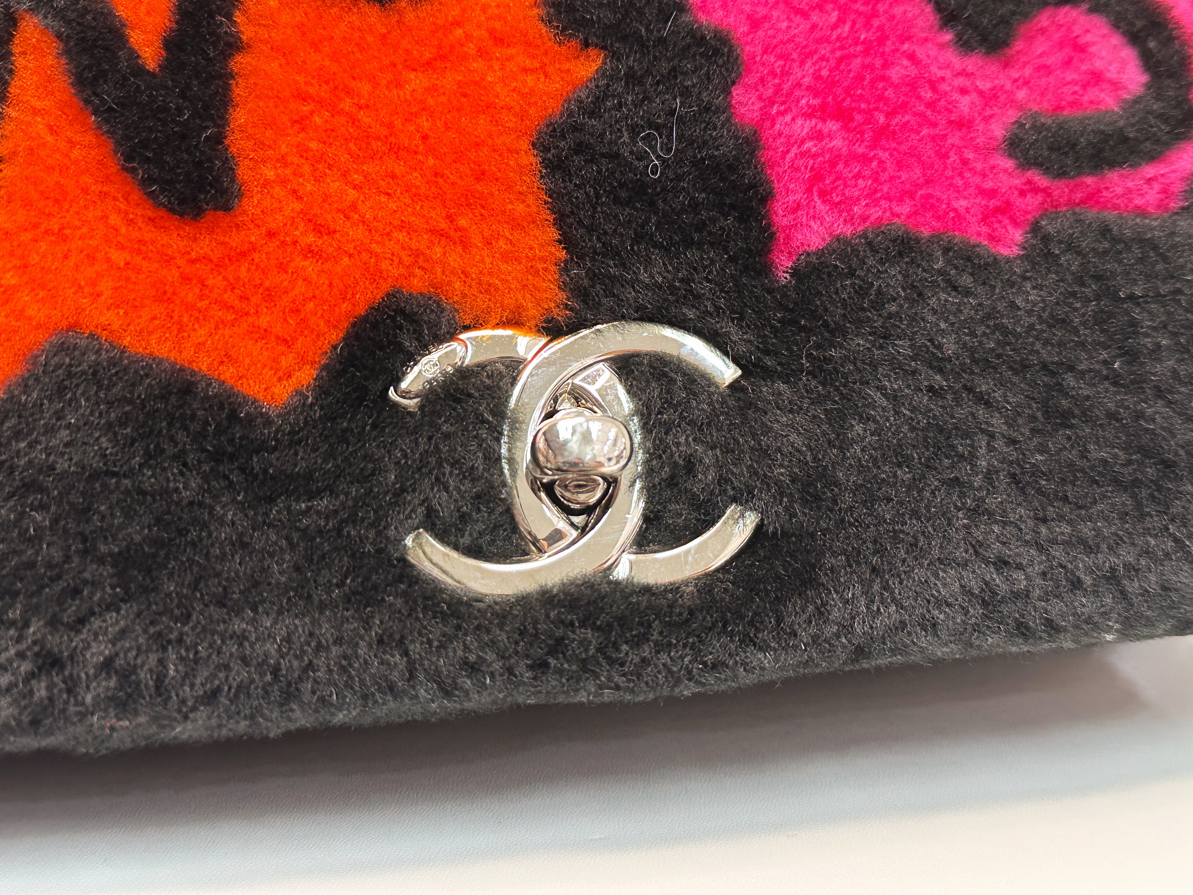 Chanel Medium Classic Flap Pop Art No. 5 Caption Comic Lambskin Black Multicolor Bag 2012 holo card