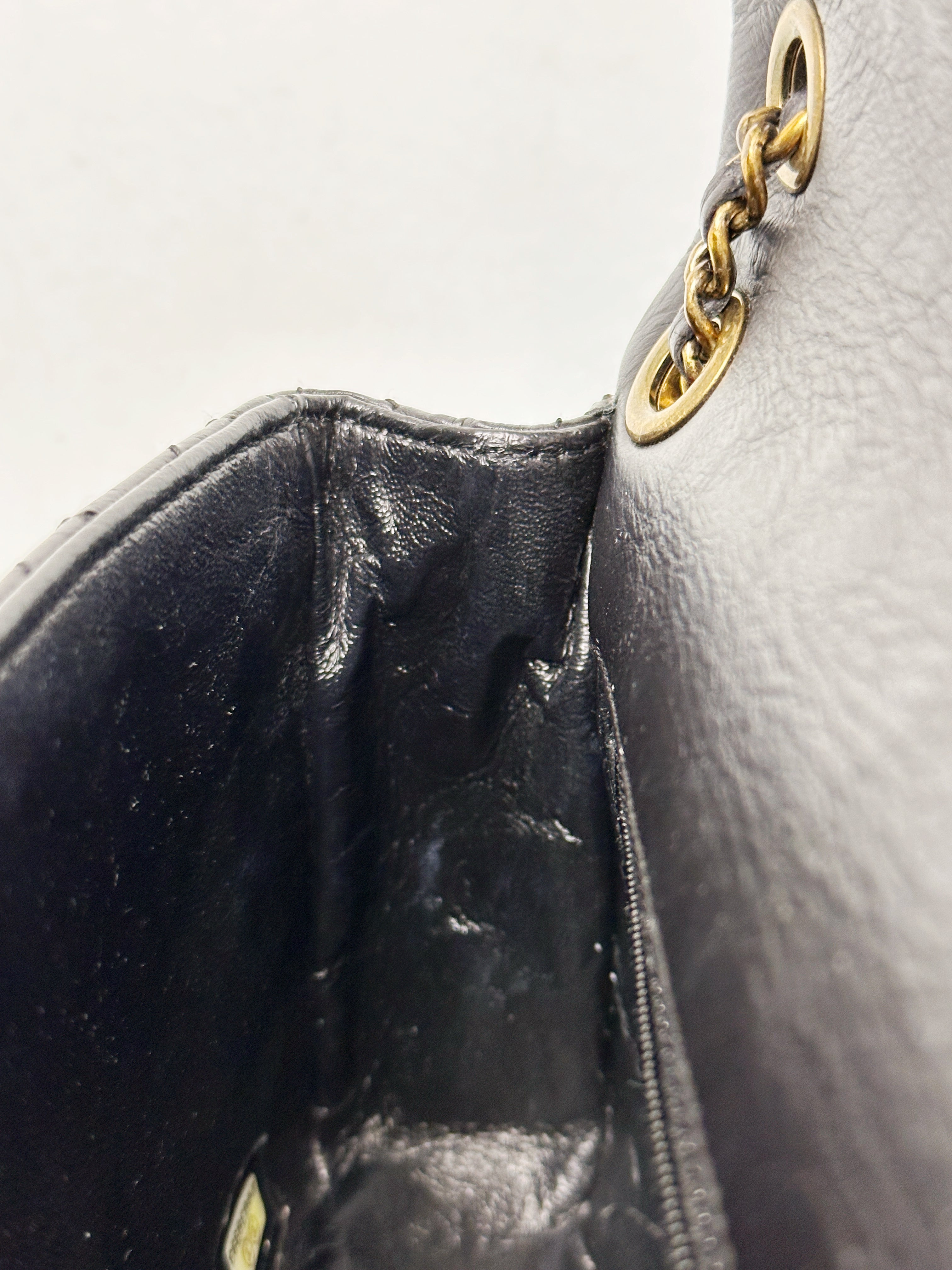 Chanel Mini Limited Edition Aged Calfskin Quilted Medallion Flap Black GHW 206 holo card