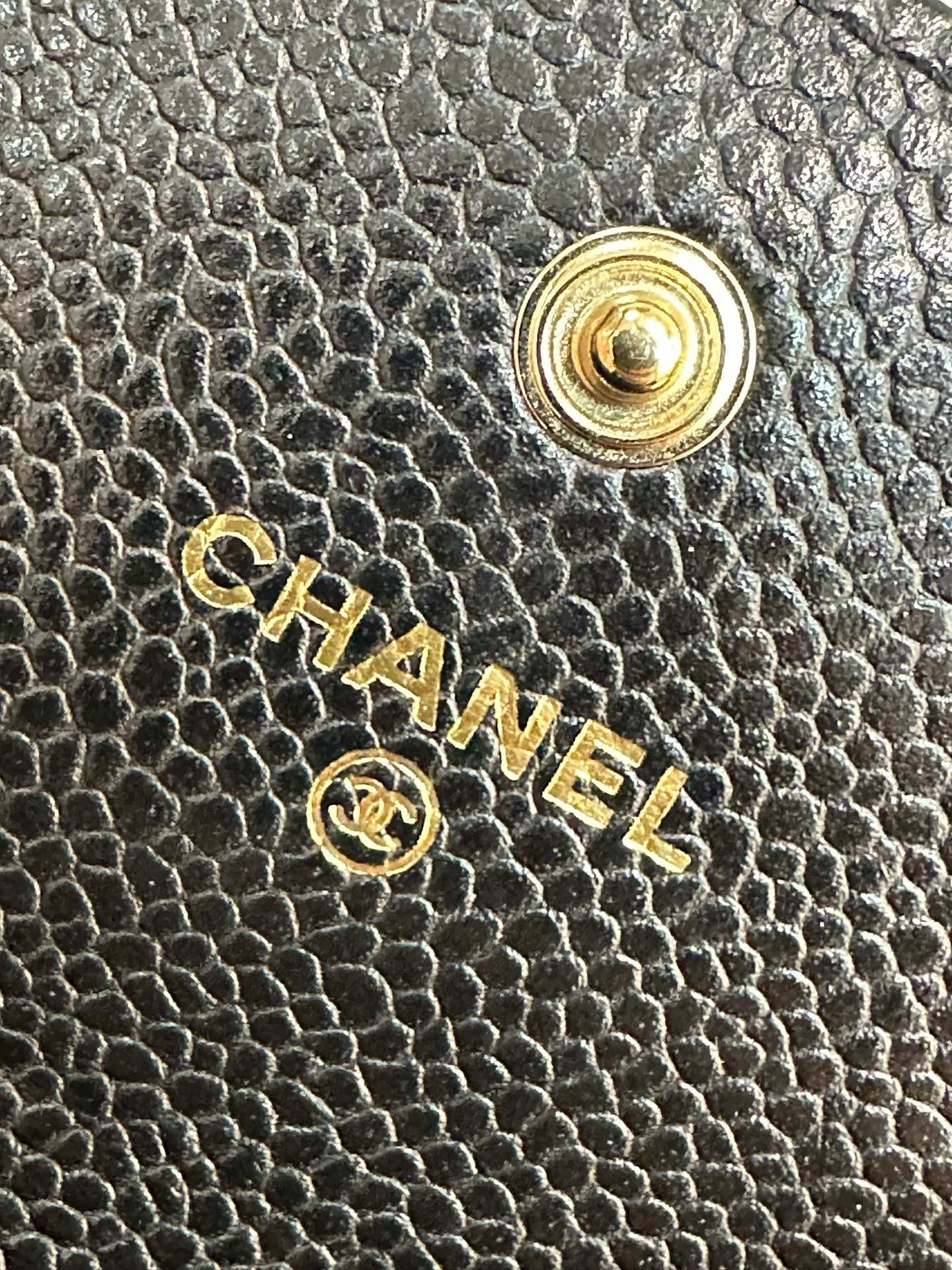 CHANEL LeBoy Flap Wallet Quilted Caviar Black