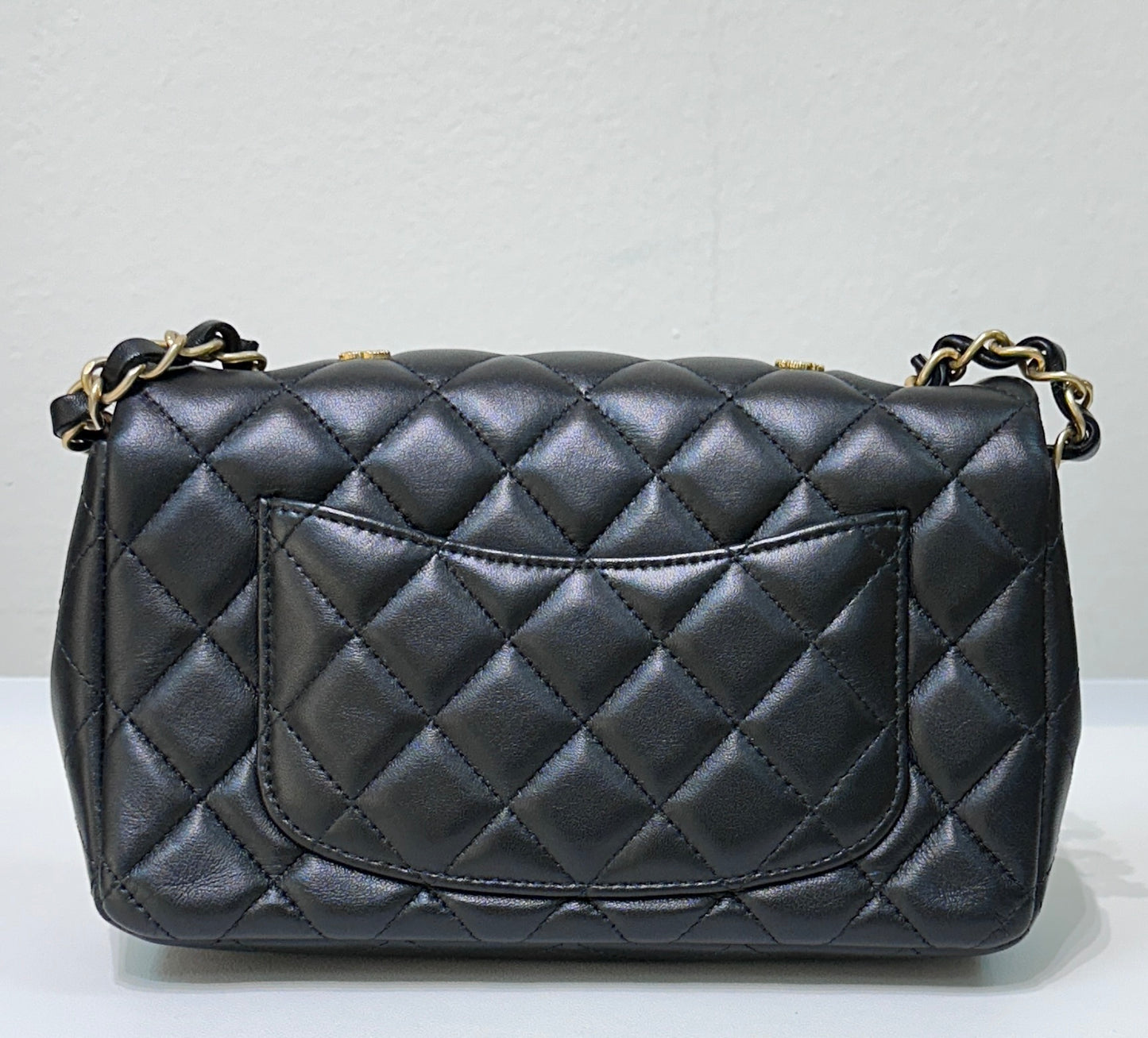 Chanel Mini Lambskin Quilted Egyptian Amulet Rectangular Flap Black GHW