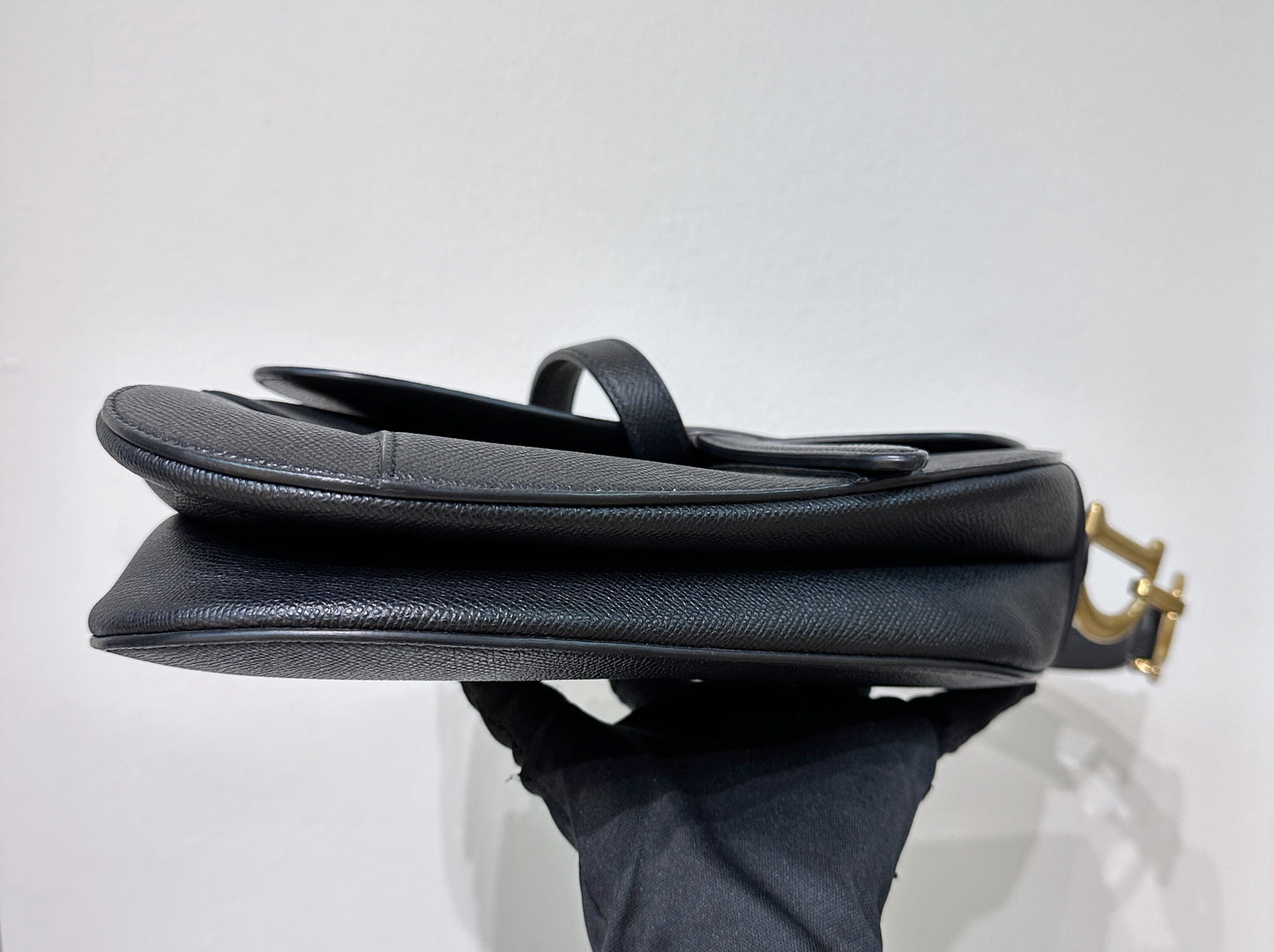 Christian Dior Meidum Leather Saddle Bag Black