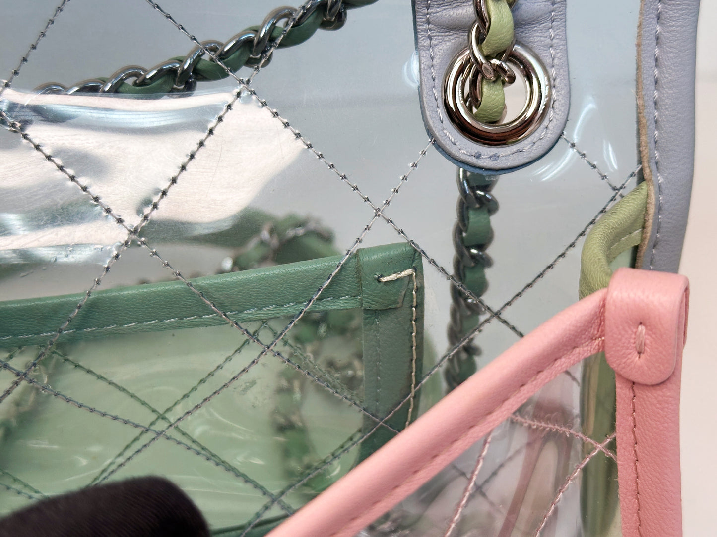 Chanel Coco Splash PVC Mini Flap Bag Blue/Pink/Green 2582 holo