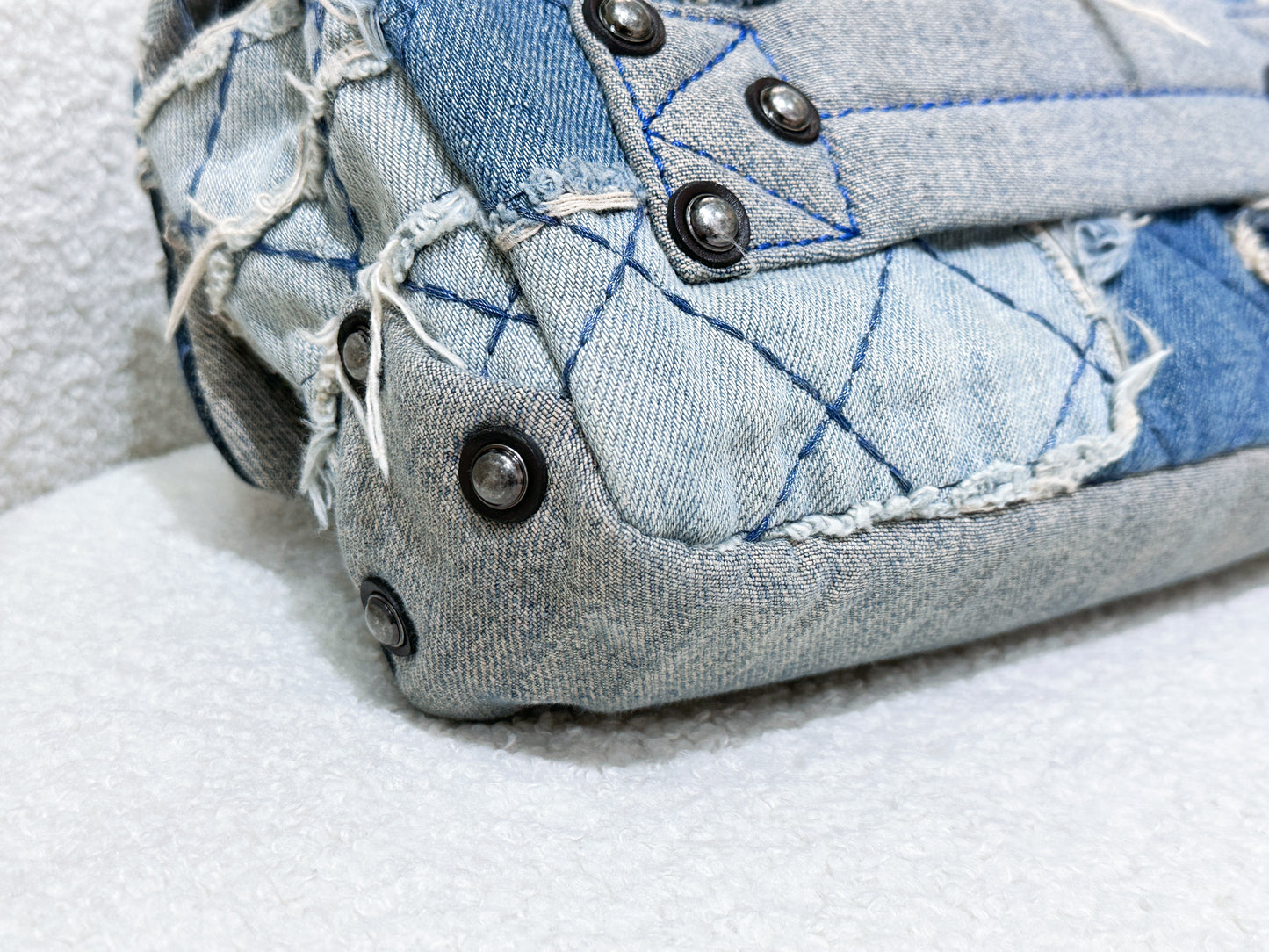 Chanel Blue Denim Paris Dallas Flap Bag Aged Silver Hardware, 2014