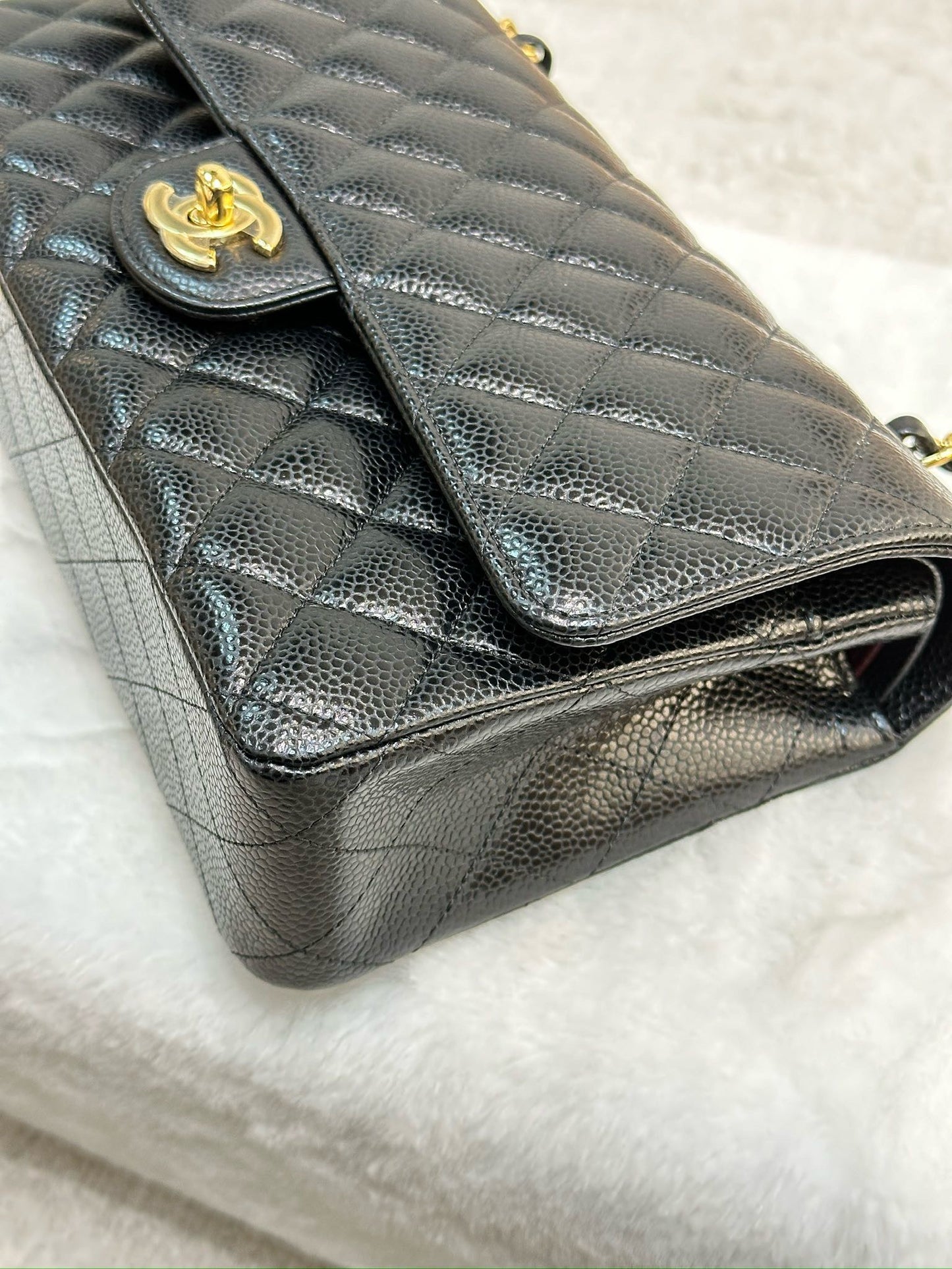 Chanel Medium Quilted Caviar Classic Double Flap Bag Black GHW