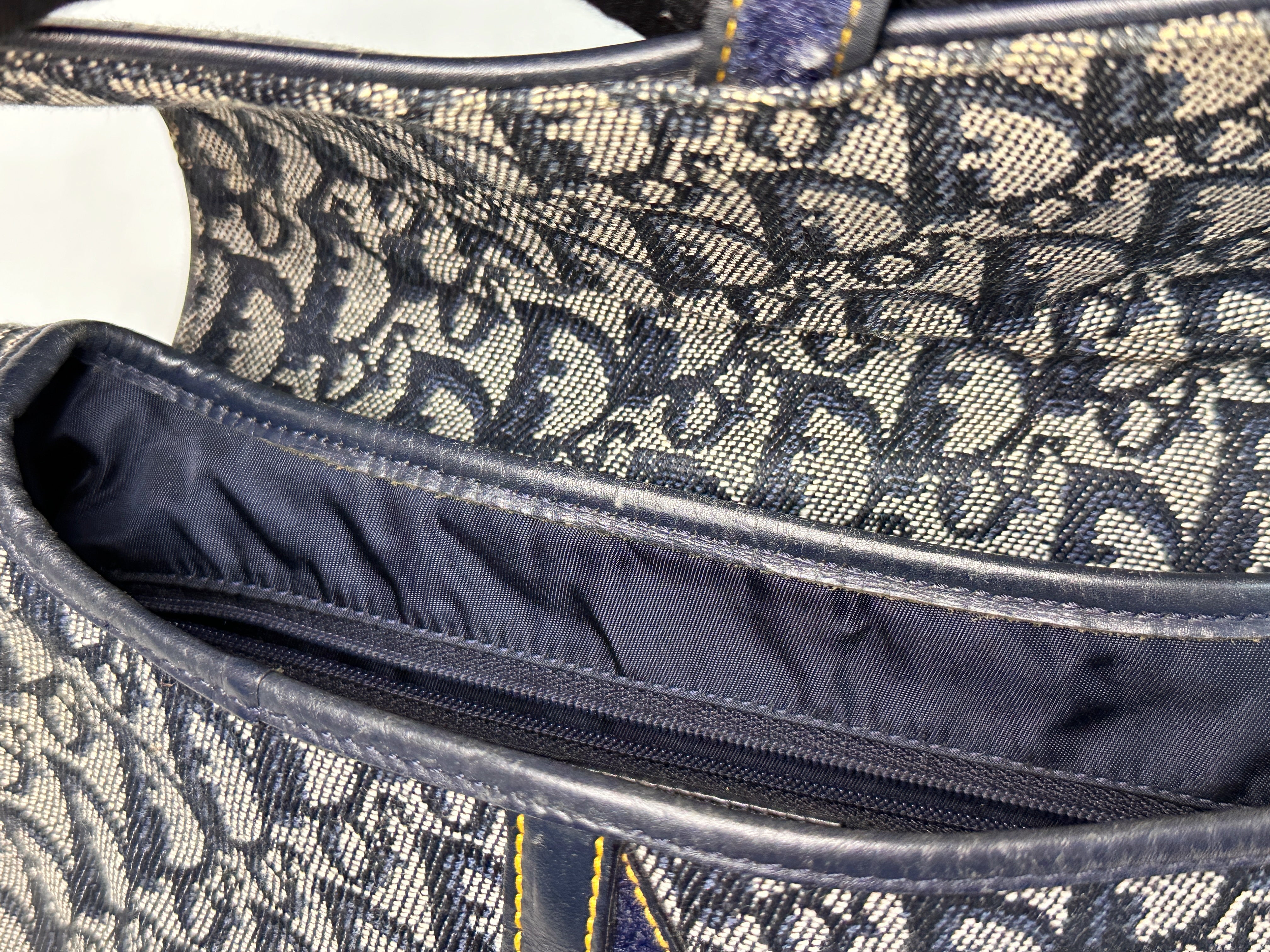 Christian Dior Double Saddle Canvas Navy blue 2001 year