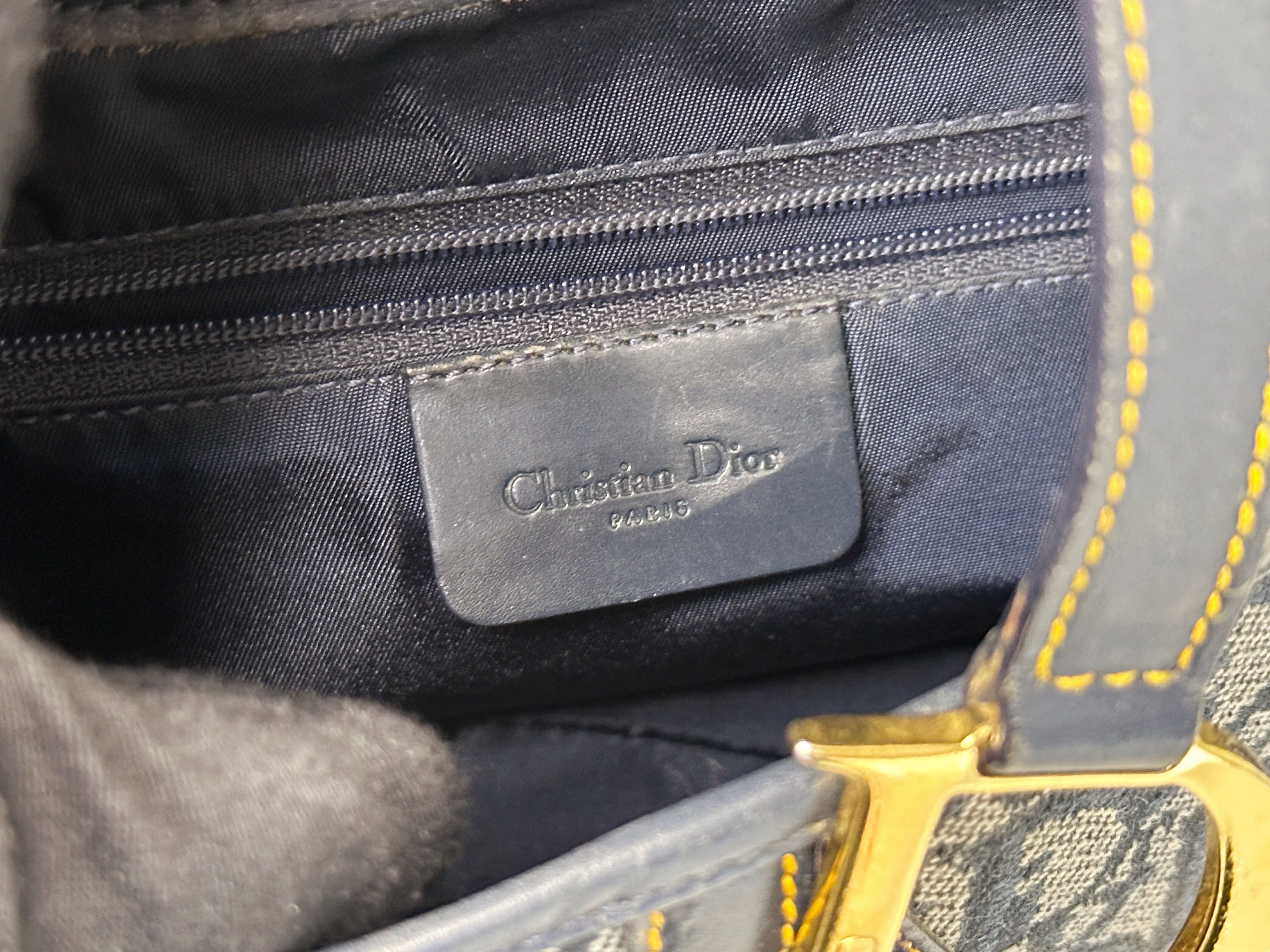 Christian Dior Double Saddle Canvas Navy blue 2001 year