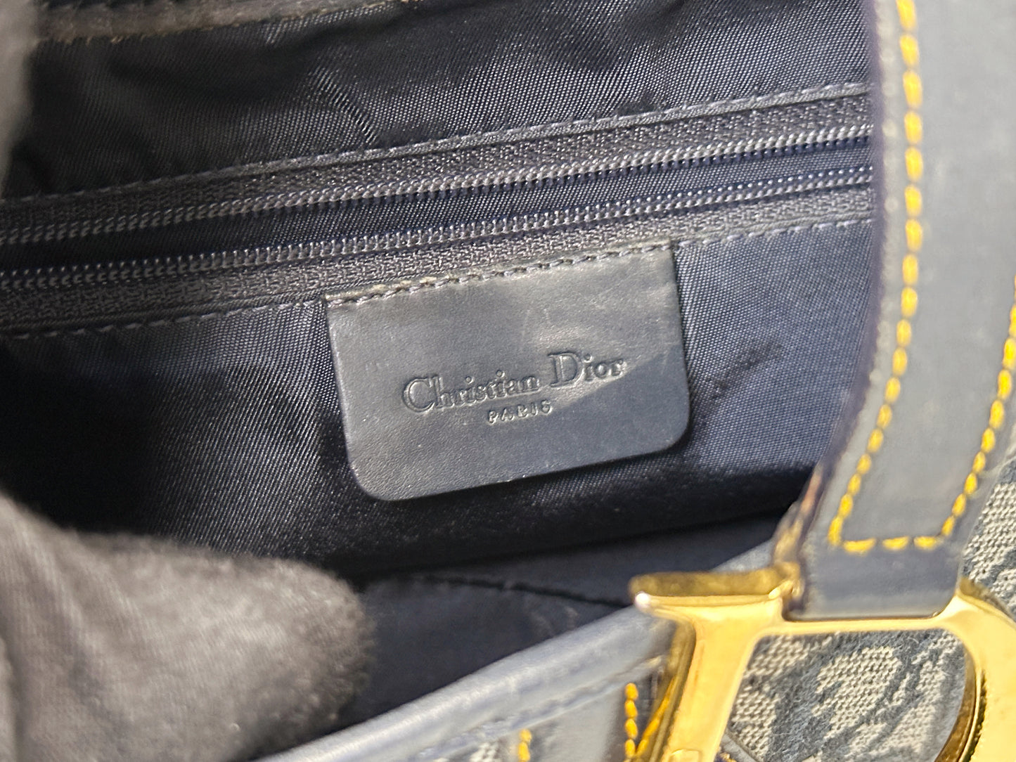 Christian Dior Double Saddle Canvas Navy blue 2001 year