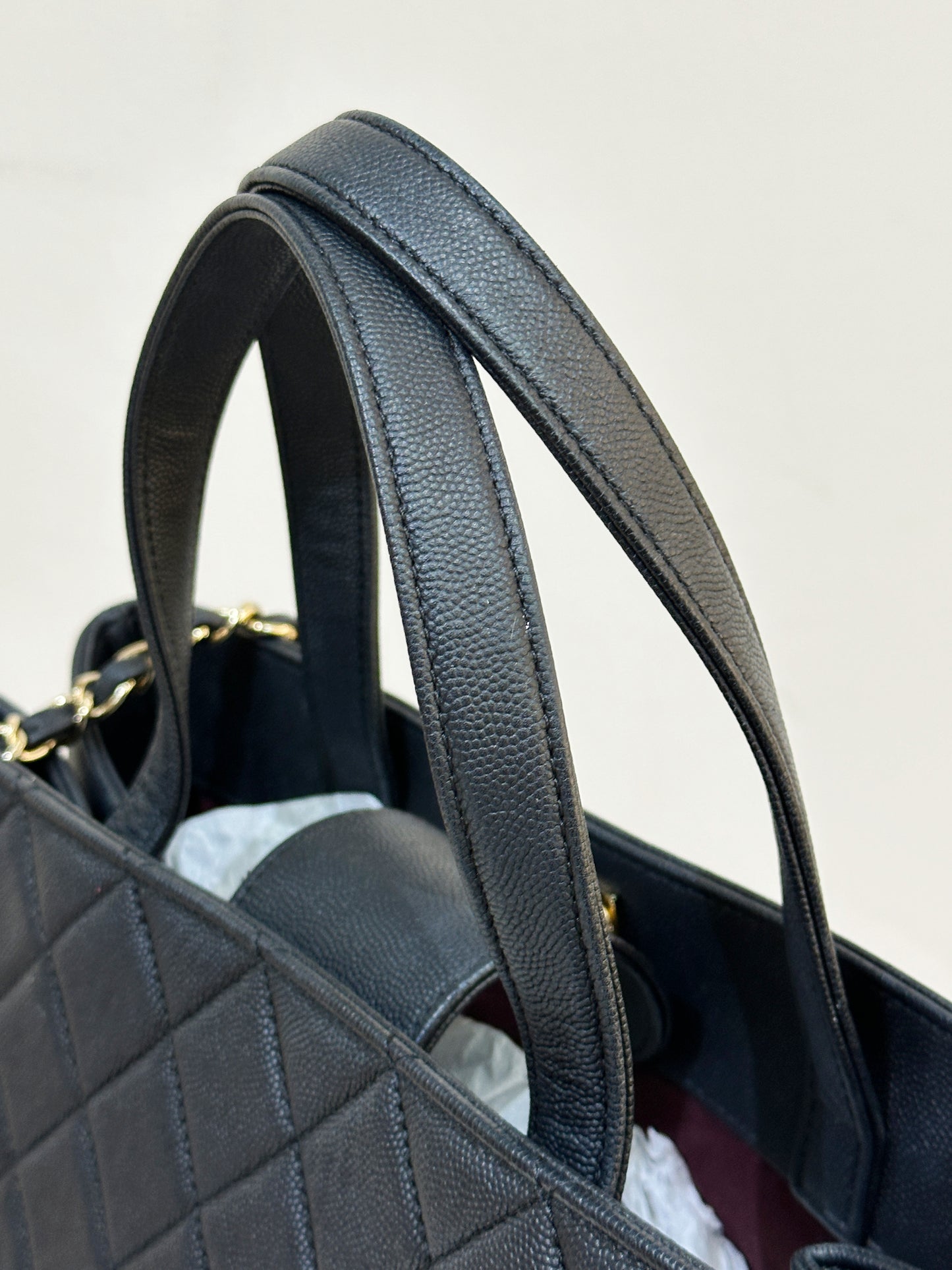 Chanel Caviar Quilted Large Business Affinity Shopping Bag Black 3043 holo card