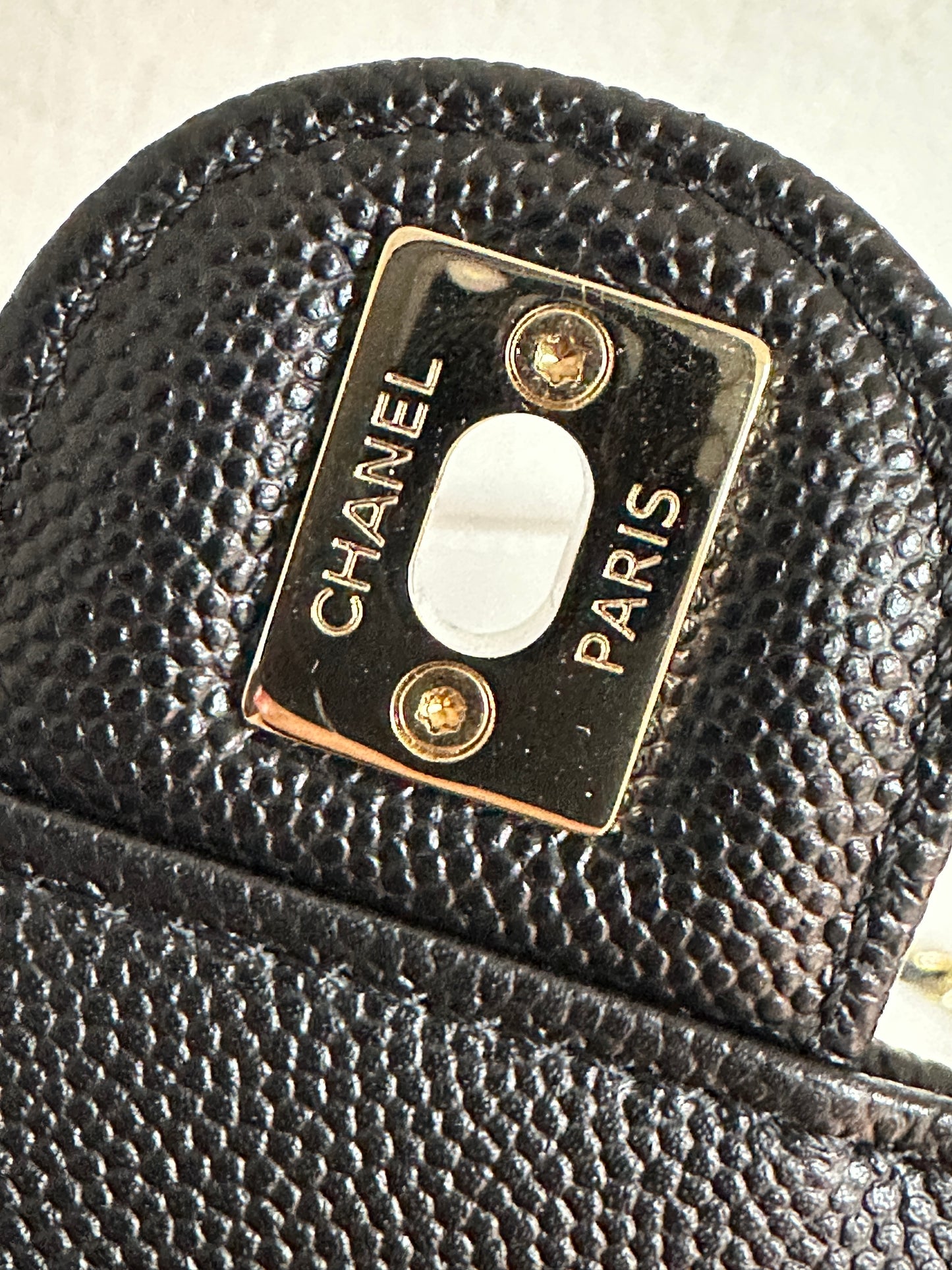 Chanel CC Day Backpack Quilted Caviar Mini Black 2687 holo card