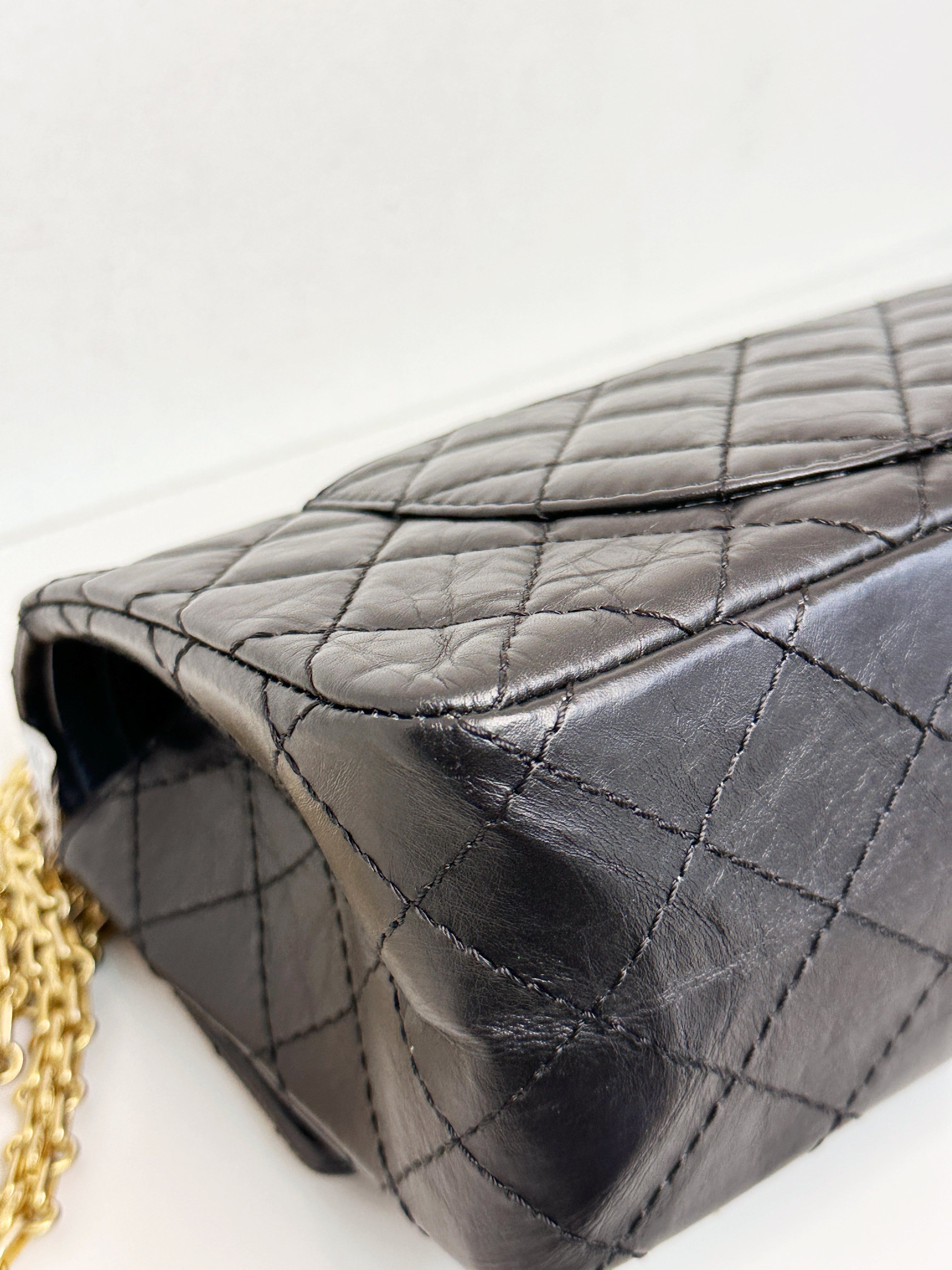 Chanel Small 2.55 Reissue Aged Calfskin Lucky Charms 225 Flap Black GHW