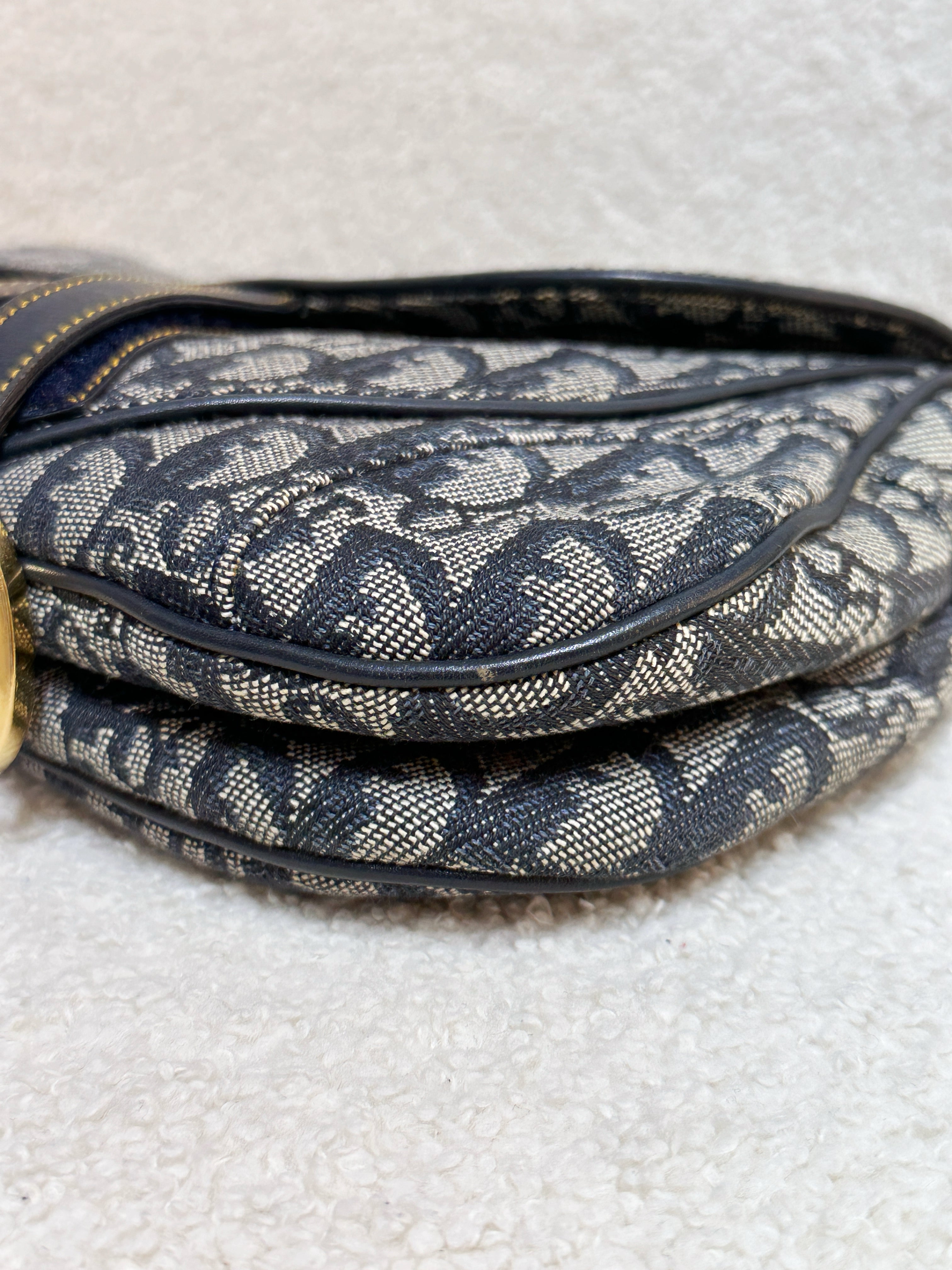 Christian Dior Double Saddle Canvas Navy blue 2001 year