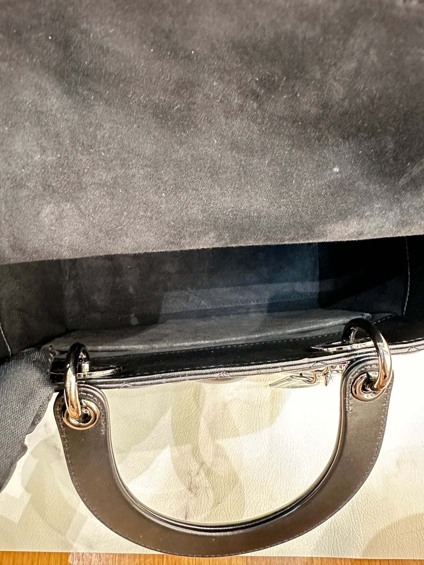 Medium Lady Dior Bag Black Gary Cannage Lambskin