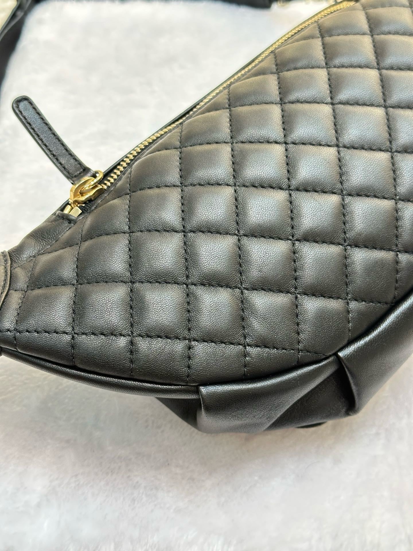 Chanel Lambskin Quilted Waist Bag Fanny Pack Black GHW