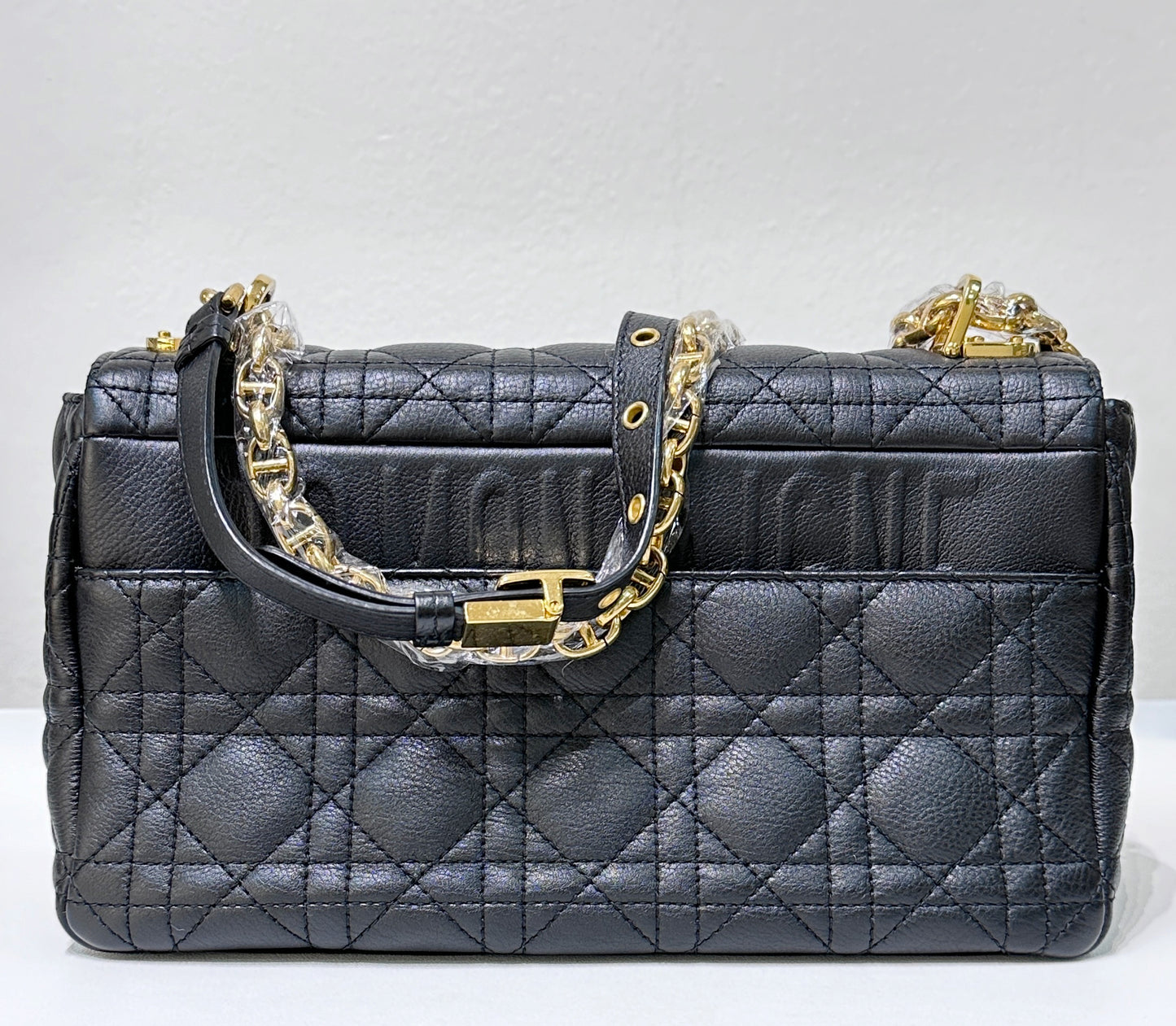 Dior Medium Caro Bag Supple Cannage Calfskin Black GHW