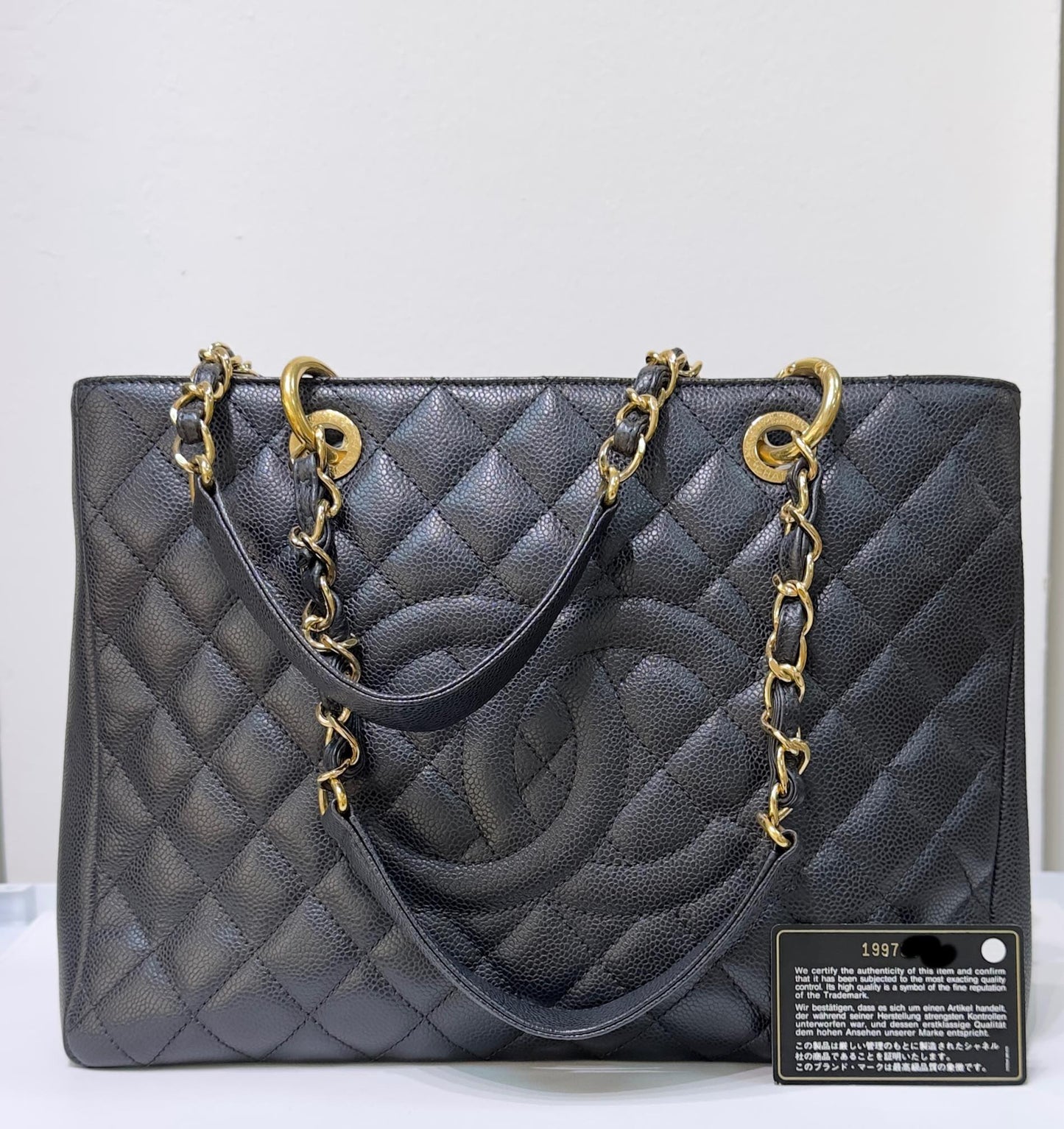 Chanel Caviar Grand Shopping Tote GST Black GHW