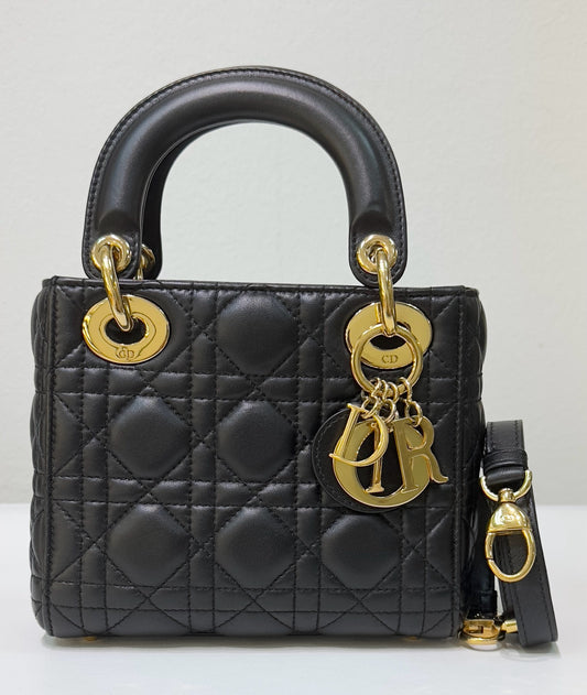 Christian Dior Mini Lambskin Cannage Lady Dior Black