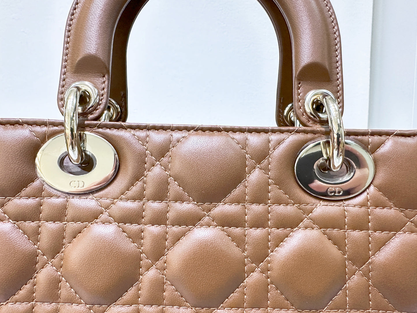 Small Lady Dior My ABCDior Cannage Lambskin Brown