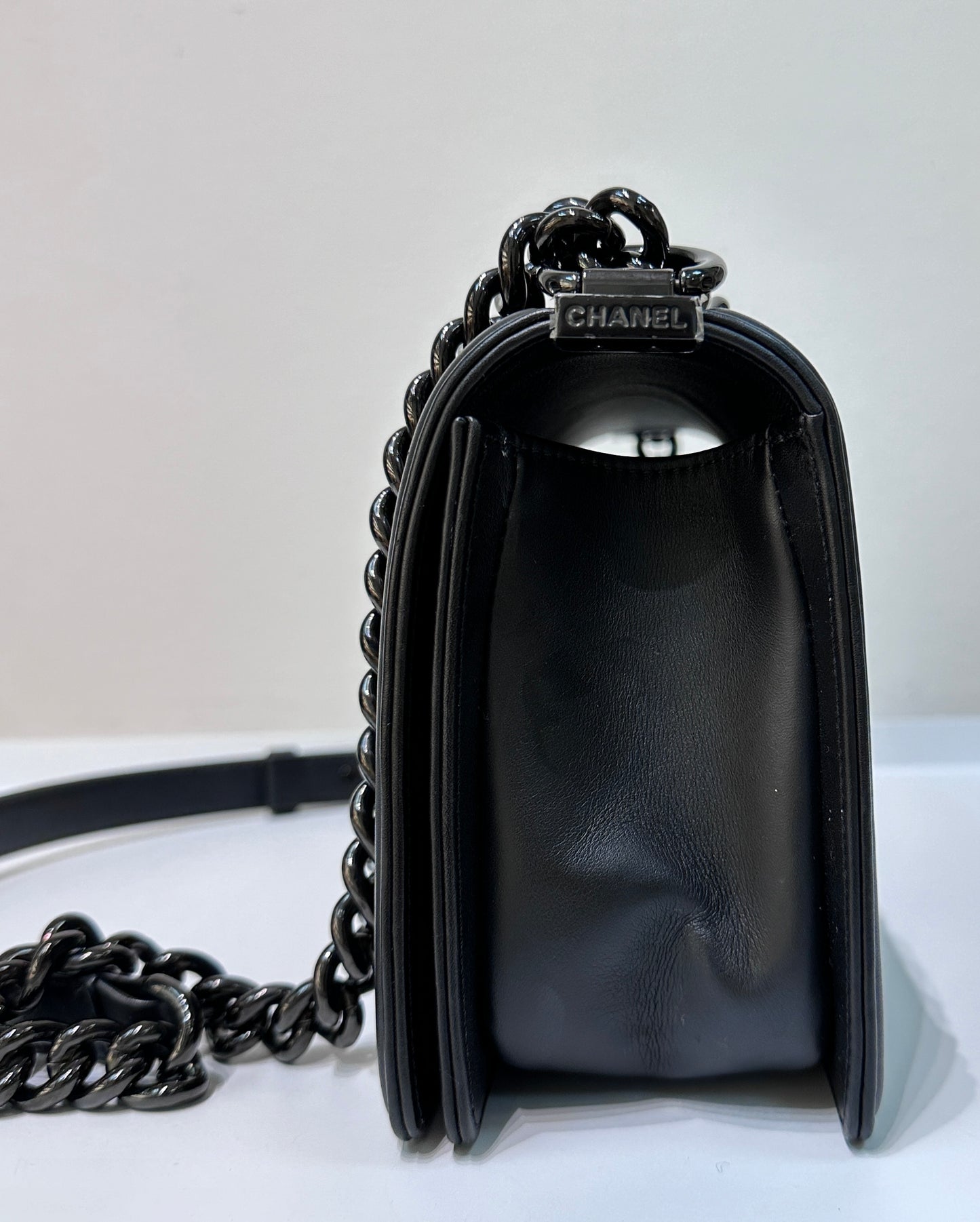 Chanel Boy Medium So Black Calfskin Bag