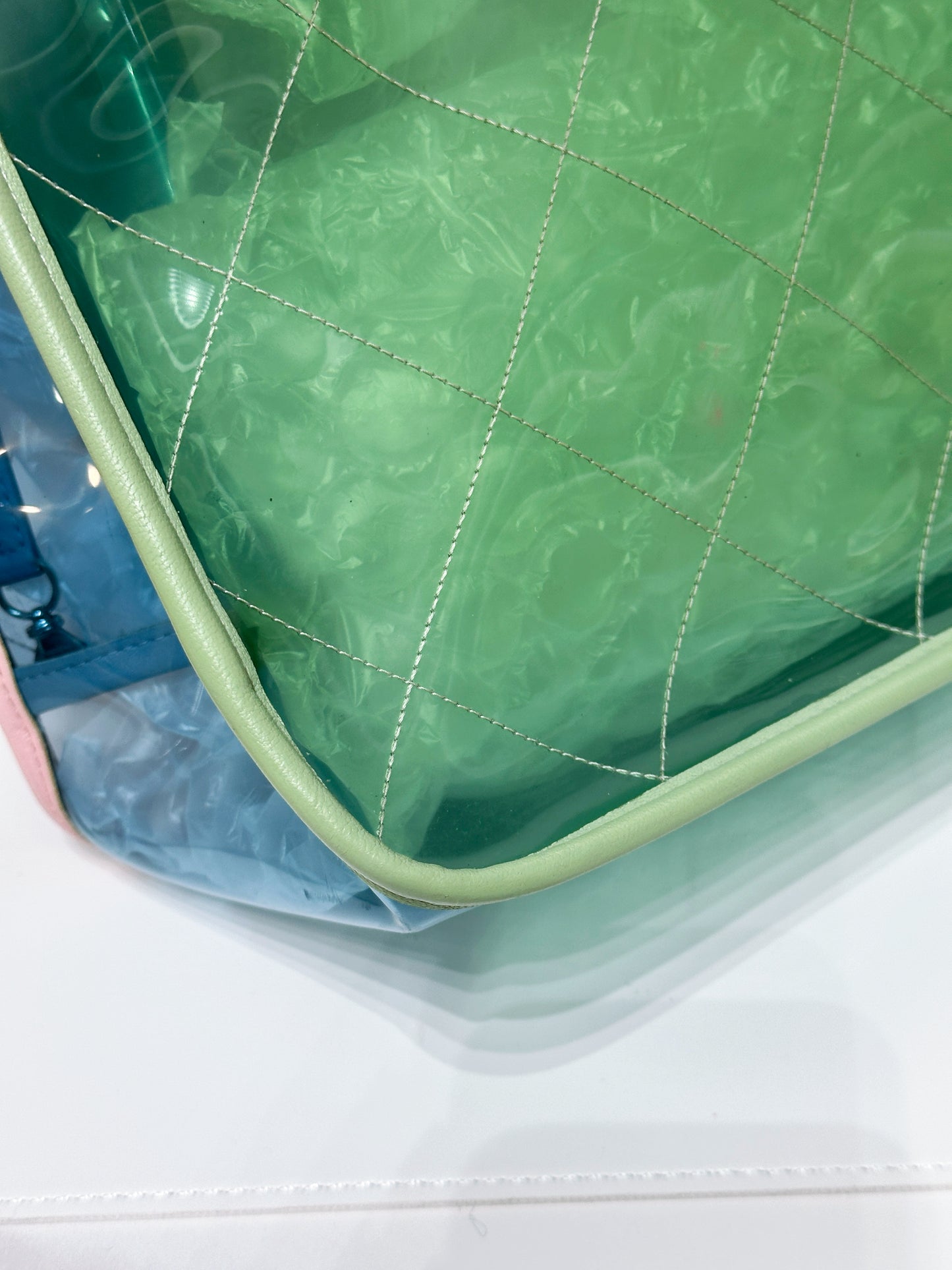 Chanel PVC Green/Pink/Blue Tote bag 2584 holo card
