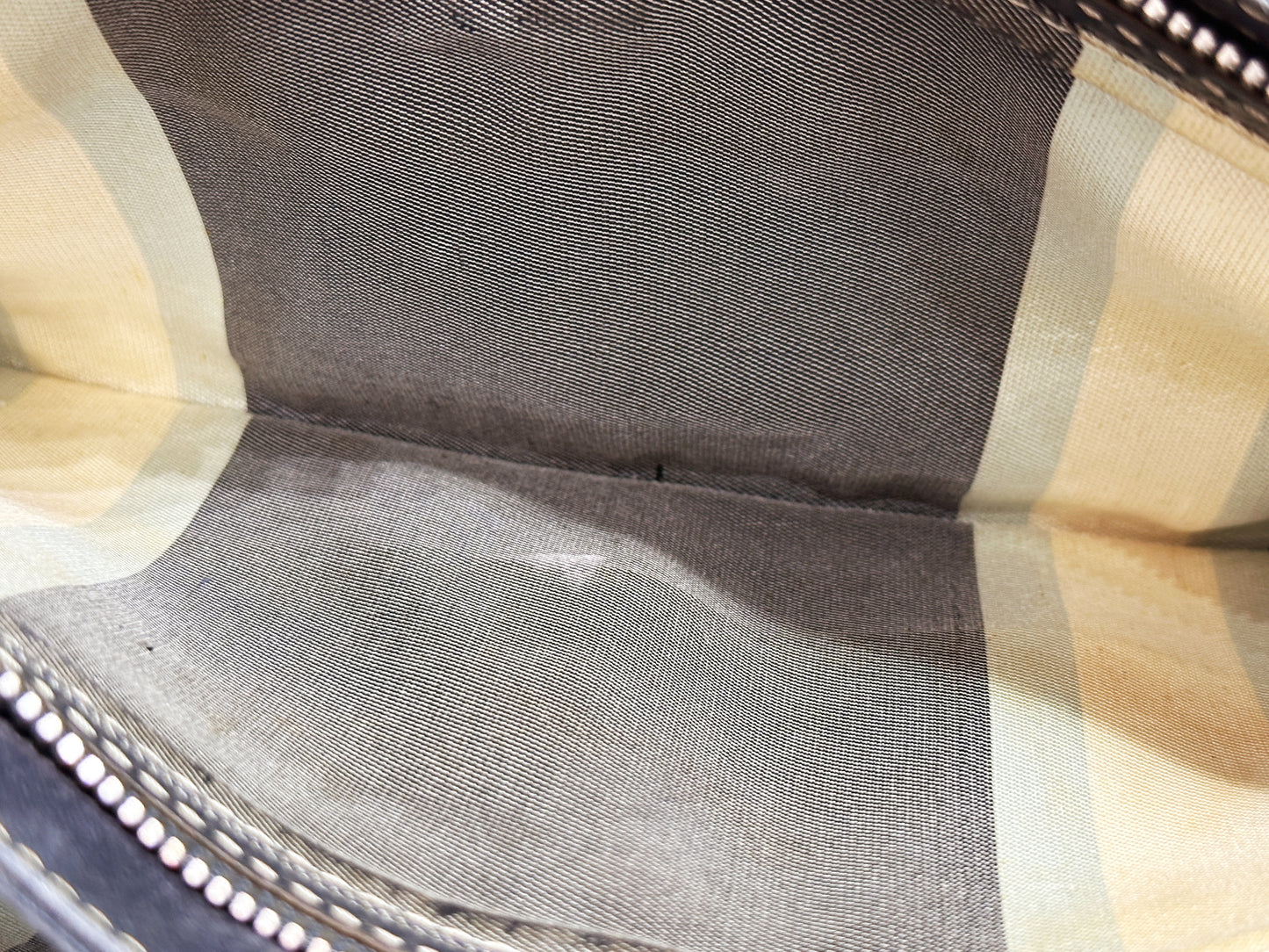 Fendi Mamma Baguette Canvas Shoulder Bag Navy blue