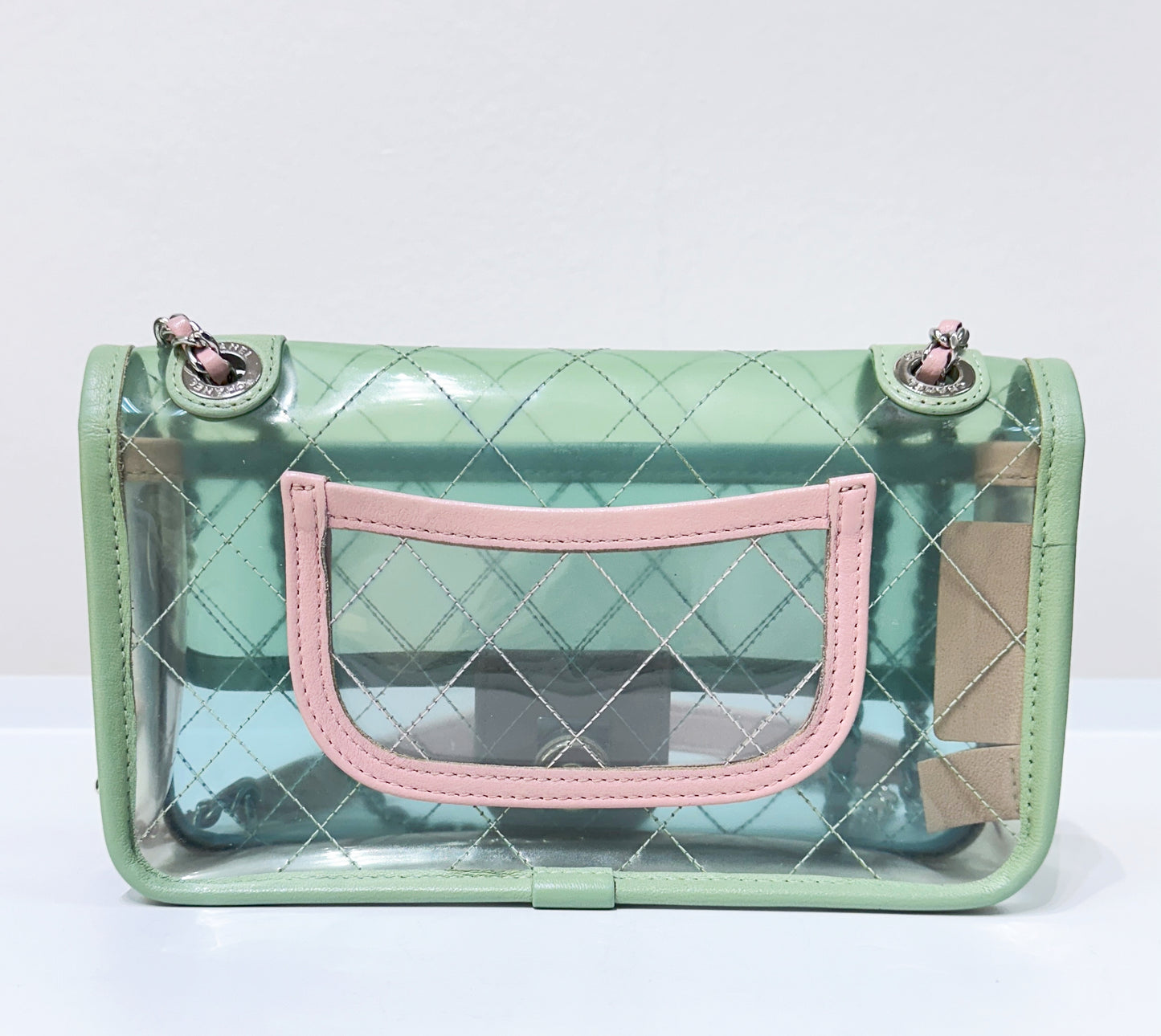 Chanel Coco Splash PVC Mini Flap Bag Blue/Green/Pink Silver Hardware