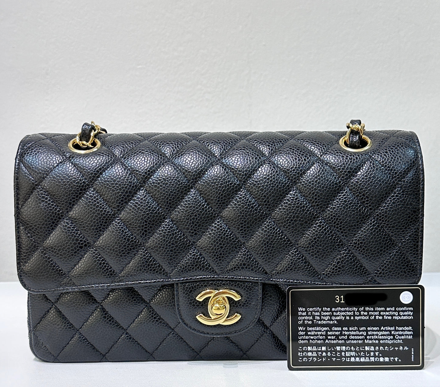 Chanel Medium Caviar Double Flap Black Bag GHW