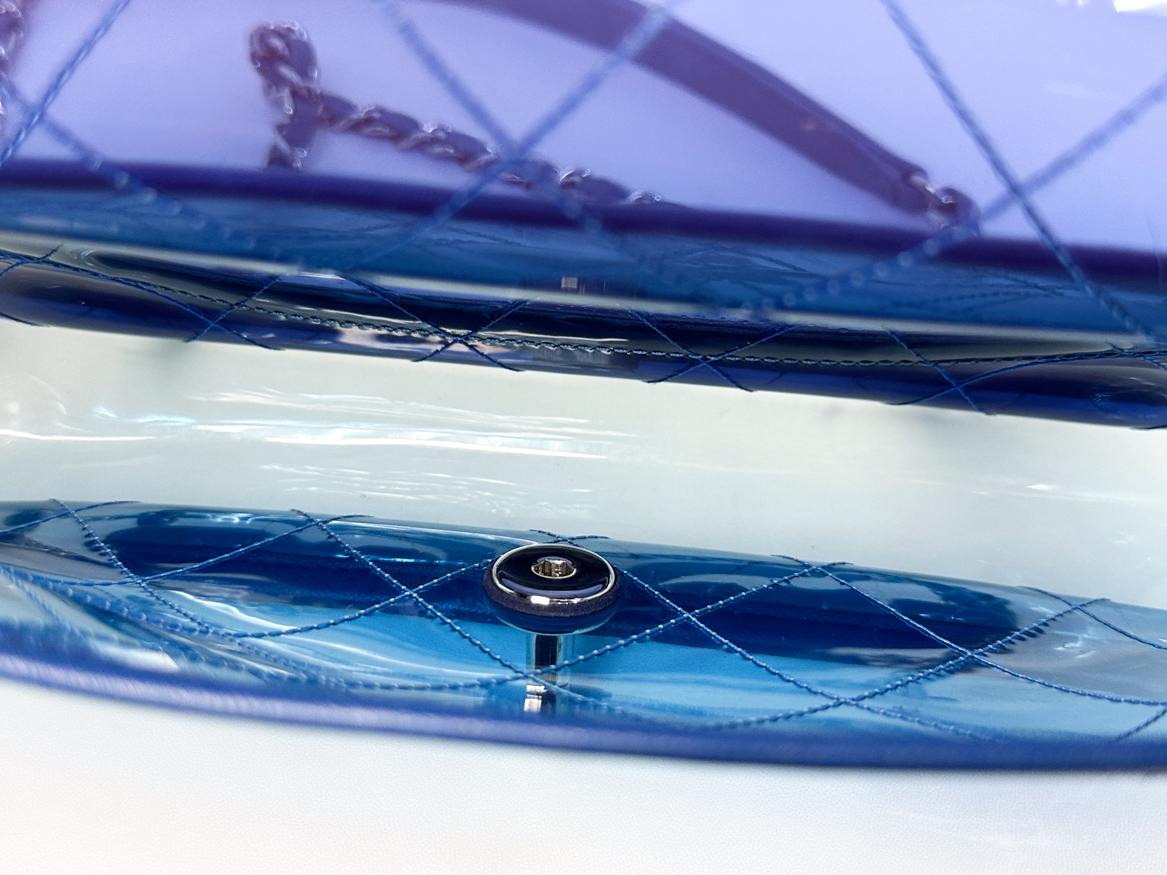 Chanel Blue Coco Splash PVC Medium Flap Bag 2583 holo