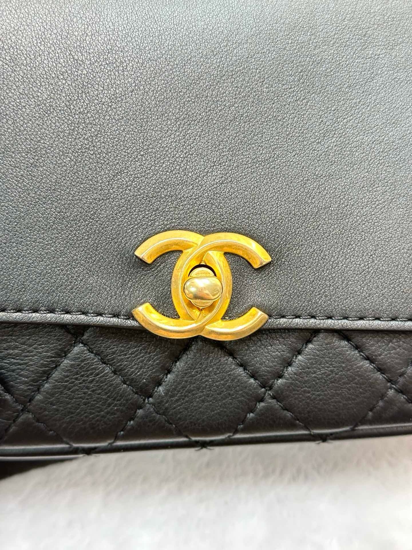 Chanel Calfskin Quilted Multi Pouching Flap And Coin Purse Black