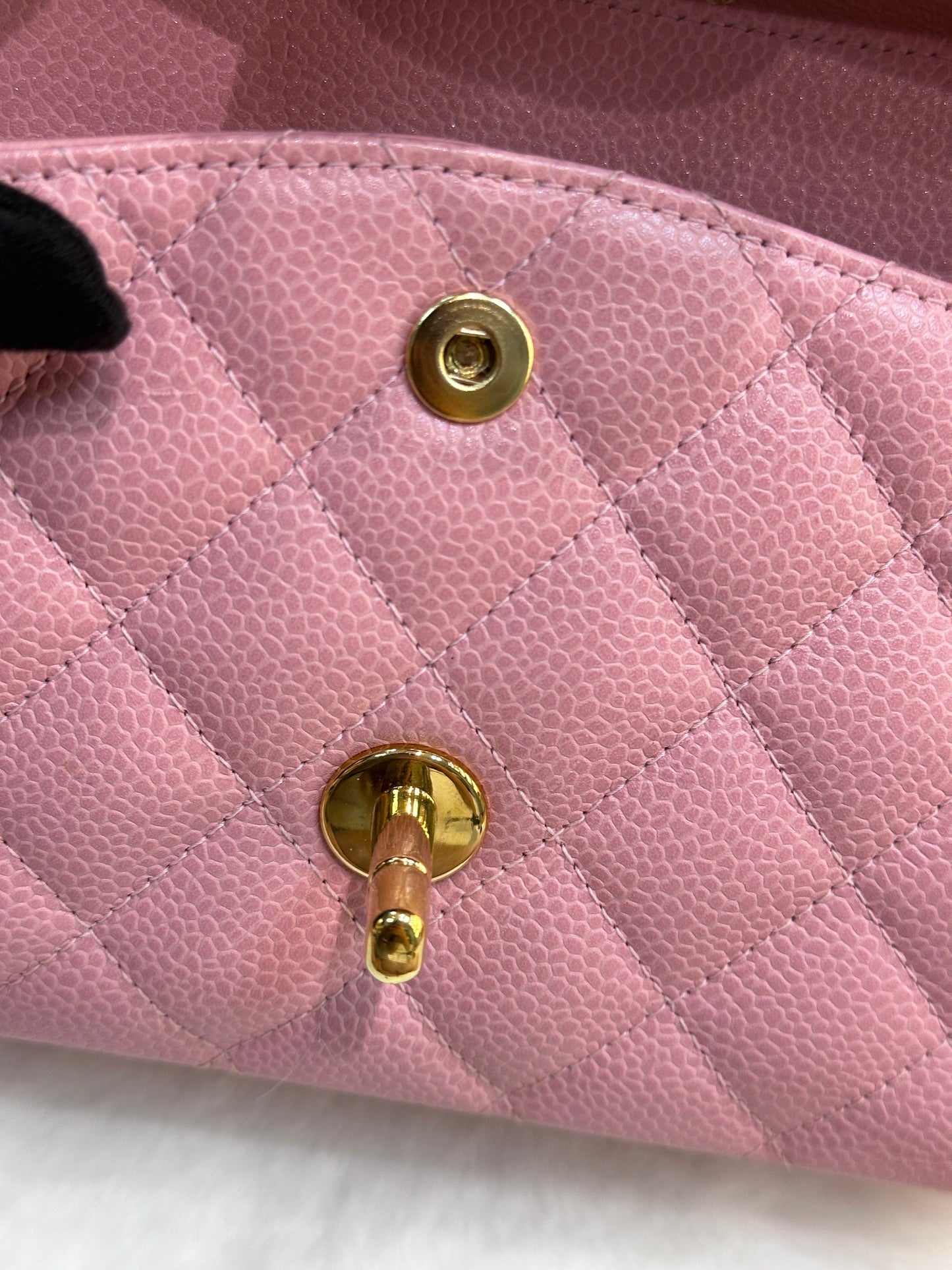 Chanel Medium Vintage Sakura Pink Caviar Classic Double Flap Bag 24K GHW