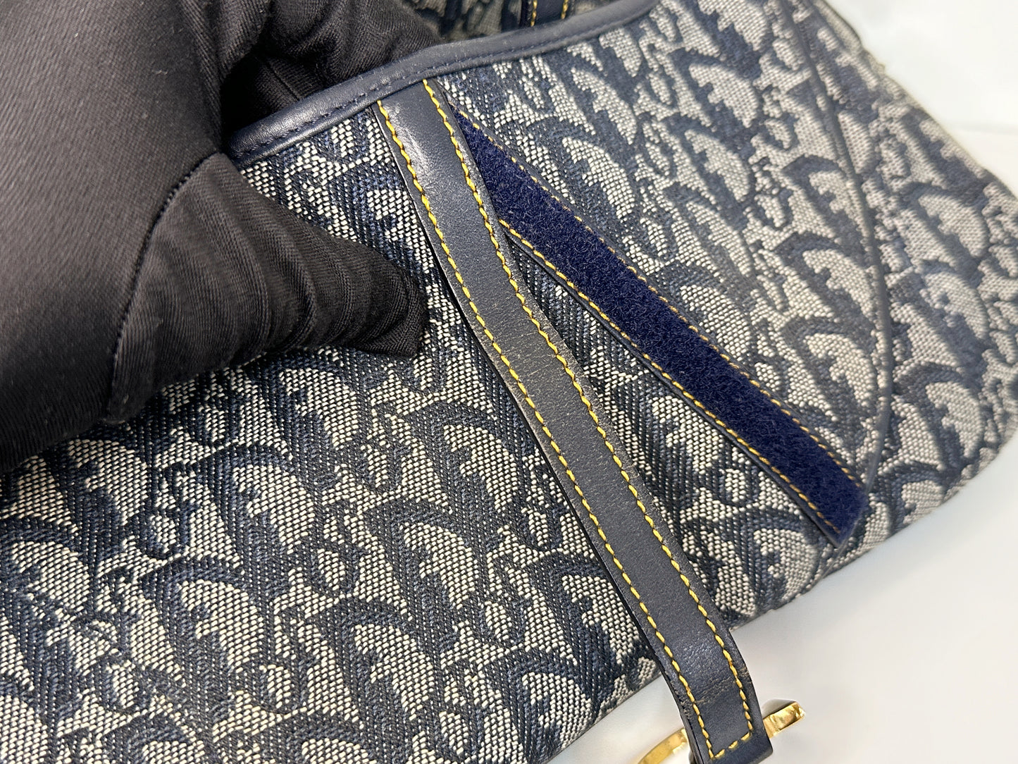 Christian Dior Double Saddle Canvas Navy blue 2001 year