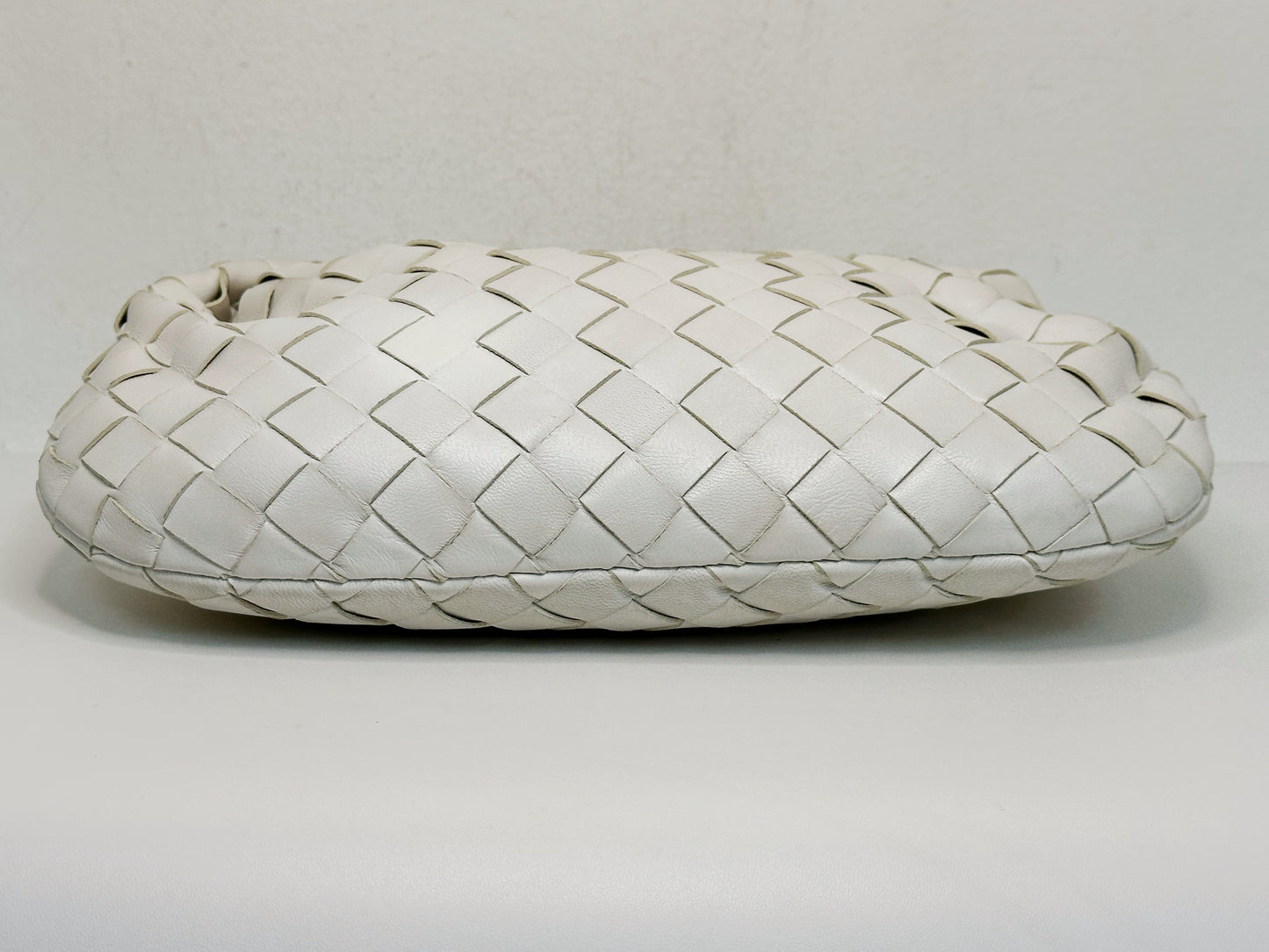 Bottega Veneta White Intrecciato Leather Mini Jodie Bag